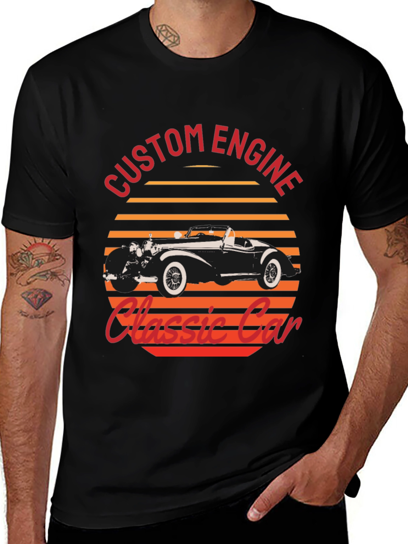 Variant 13 of Classic Car Custom Engine Graphic T-Shirt