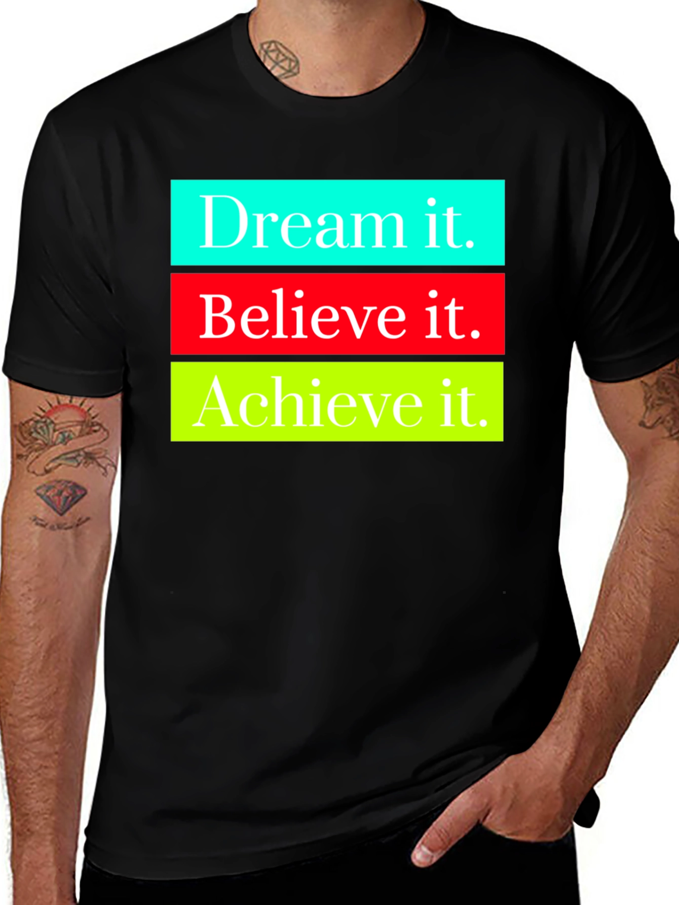 Variant 24 of Motivational Dream Believe Achieve Graphic Tee