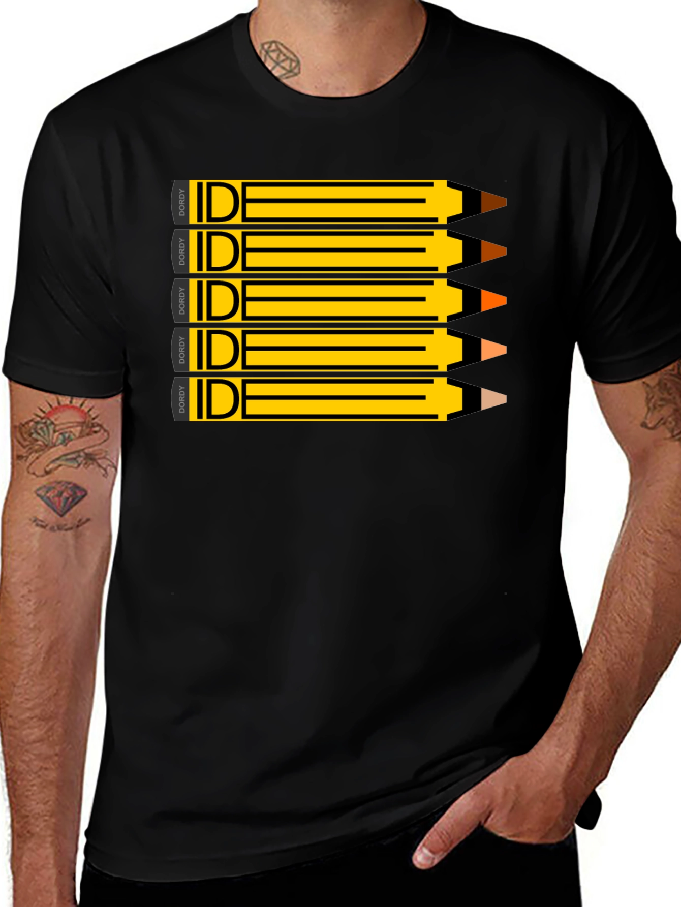 Variant 20 of IDE Pencils Graphic T-Shirt - Black