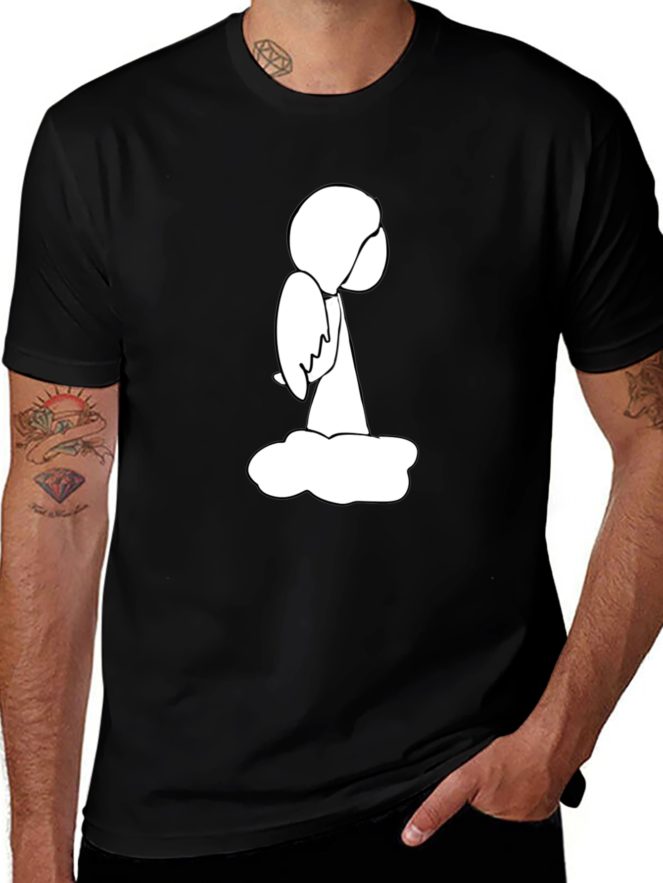Variant 28 of Angel on Cloud Black T-Shirt