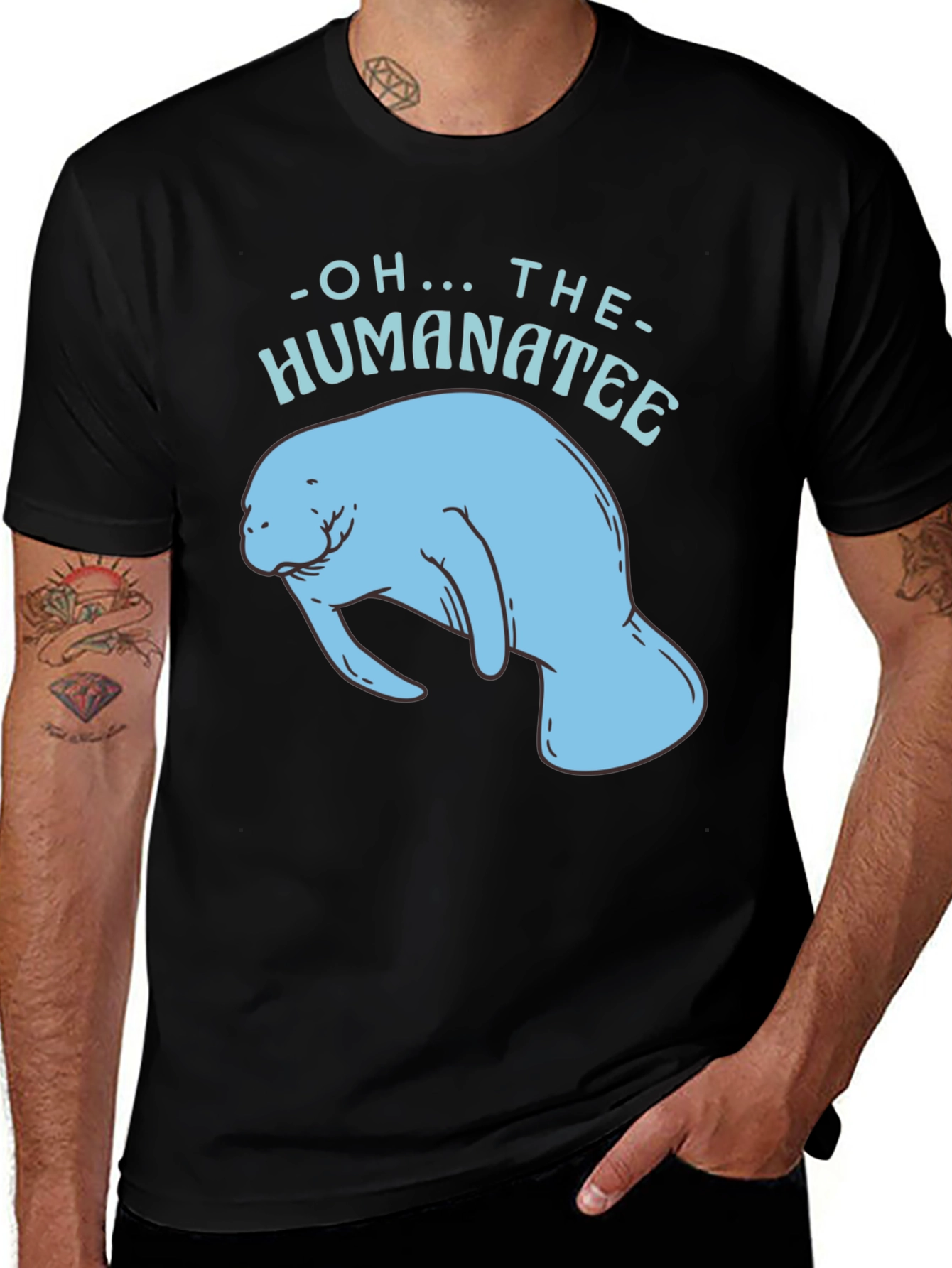 Variant 21 of Oh... The Humanatee T-Shirt - Black Cotton Tee