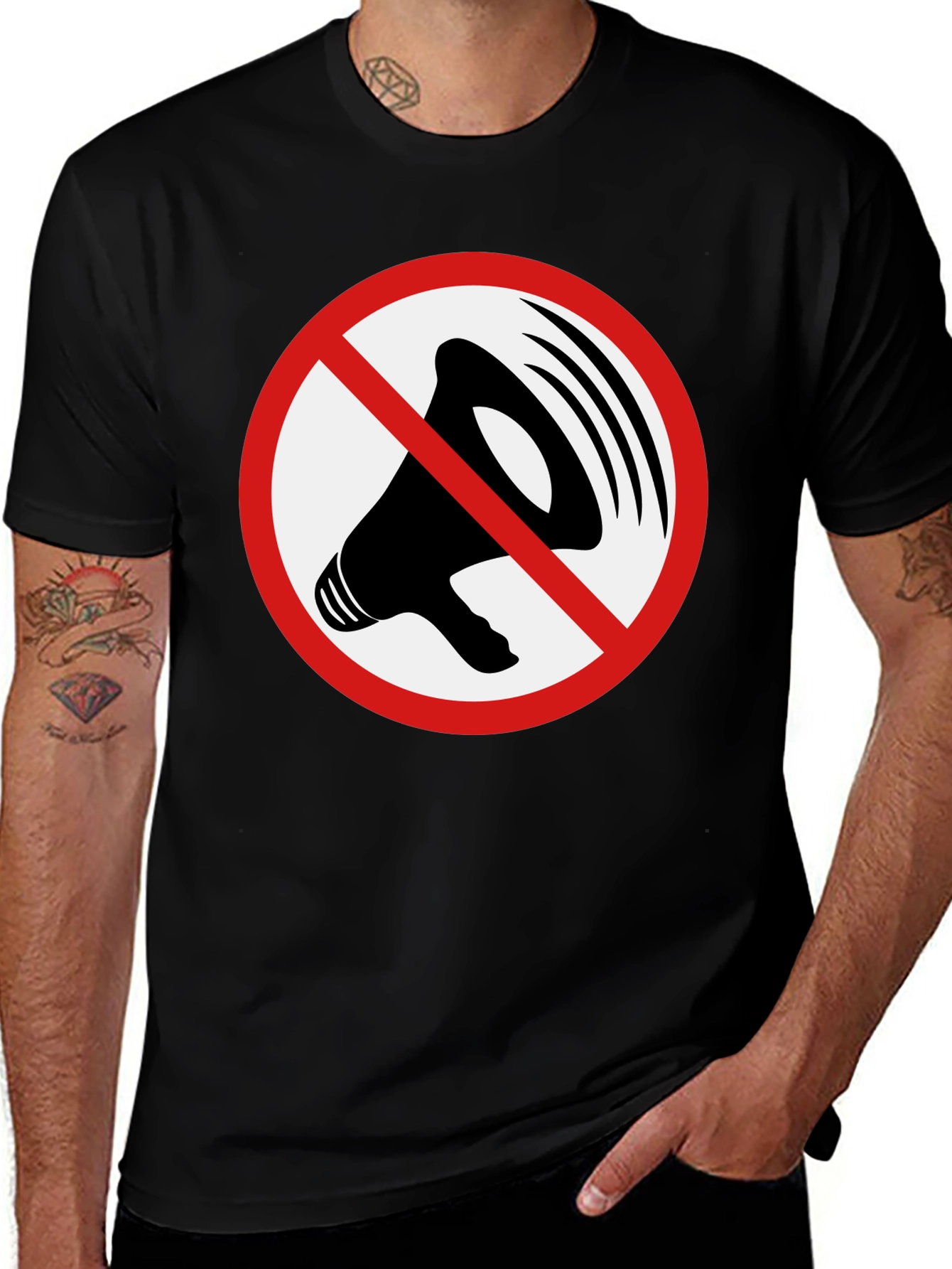 Variant 8 of No Loud Talking Graphic Tee - Black