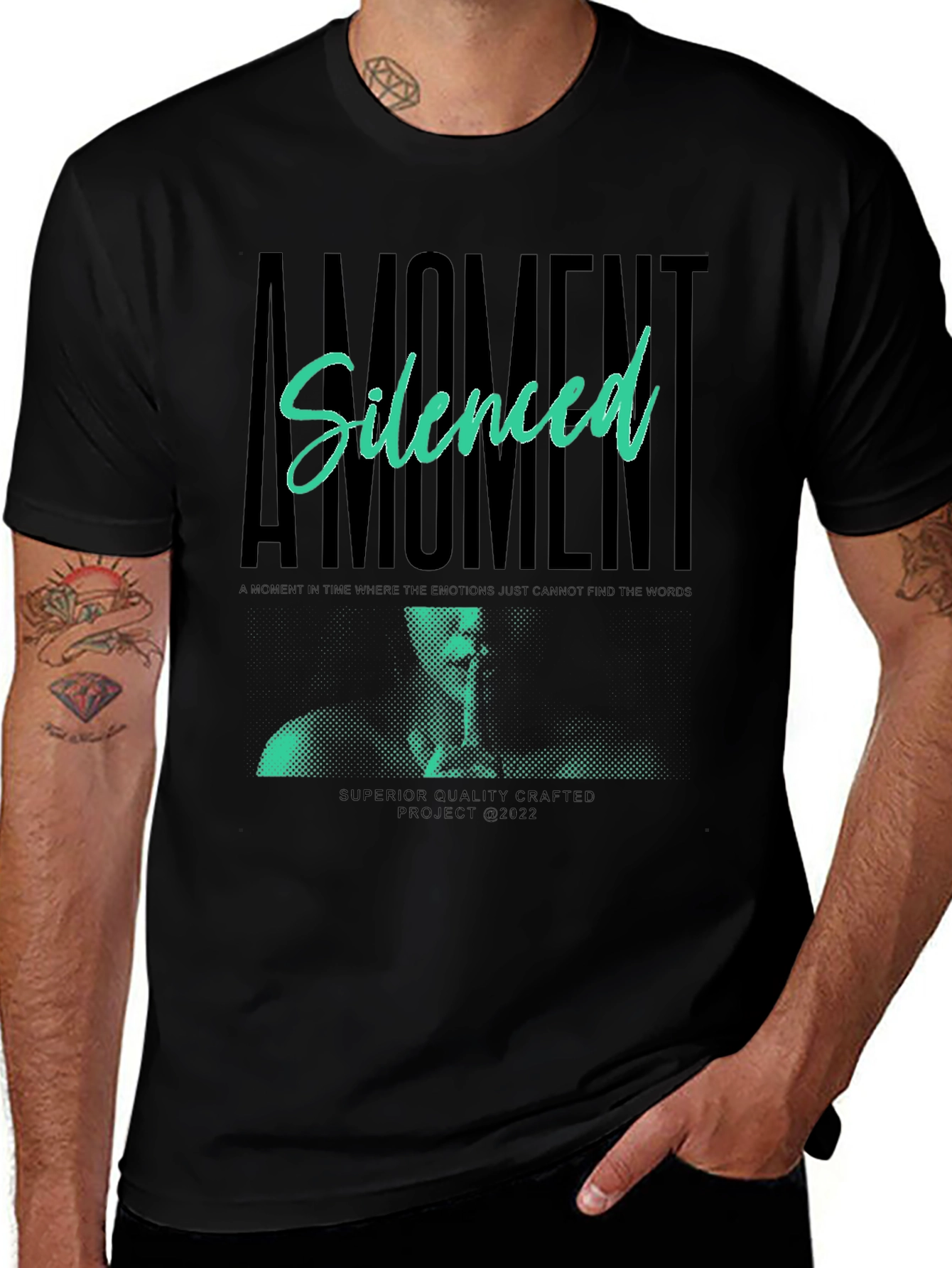Variant 16 of Silenced Graphic Print Black T-Shirt