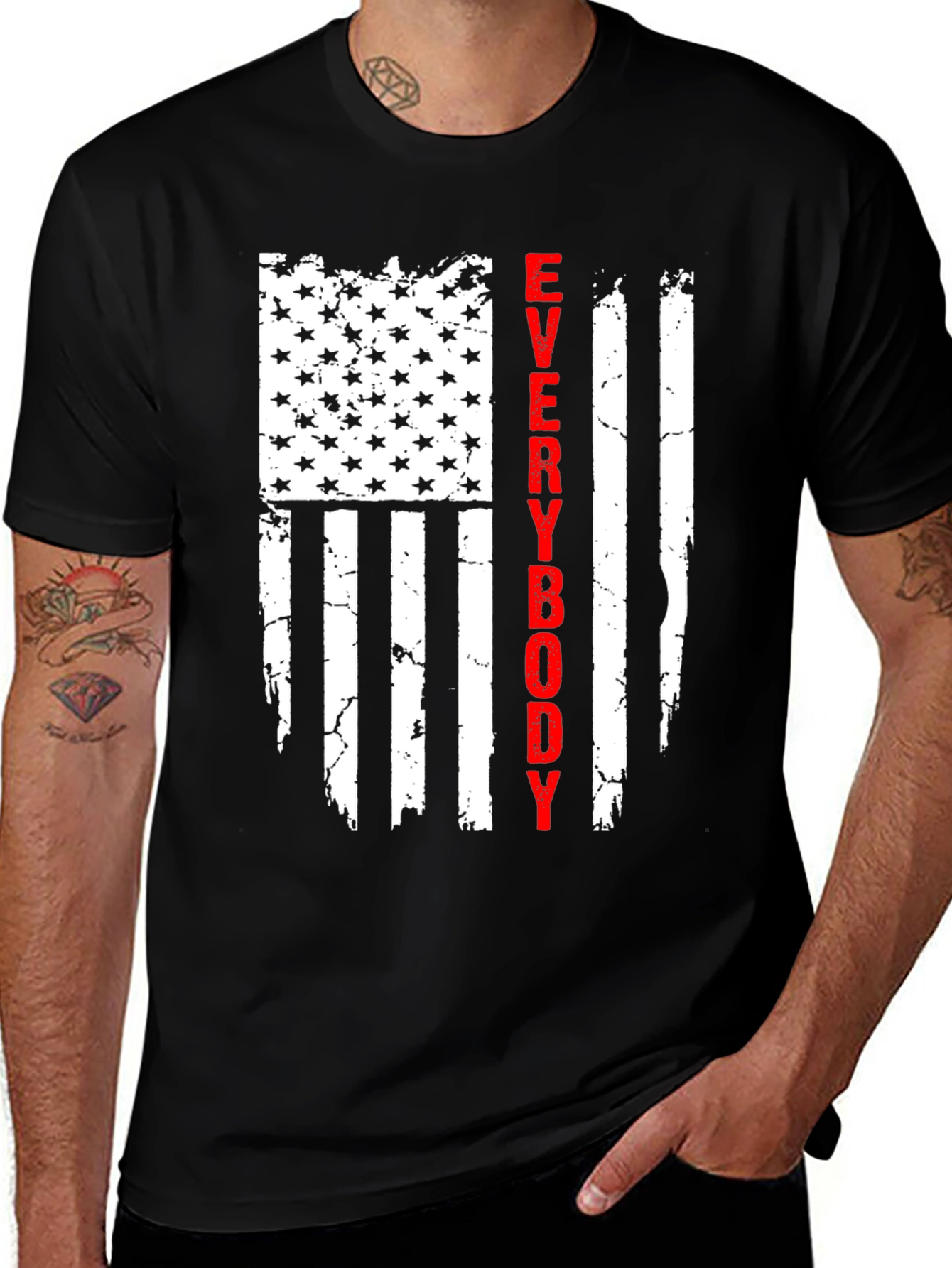 Variant 20 of Everybody American Flag Style Graphic T-Shirt