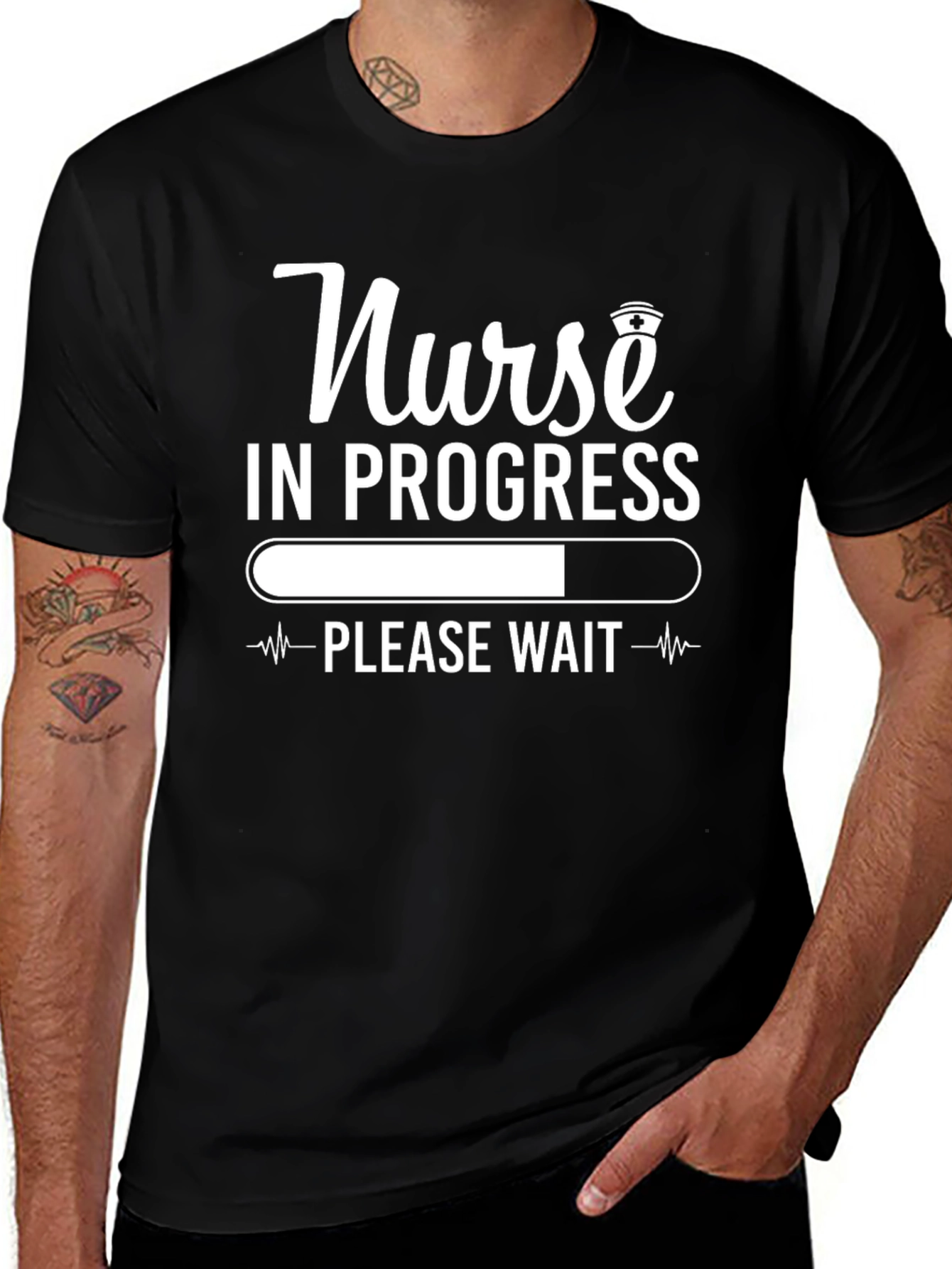 Variant 20 of Nurse in Progress Funny Medical T-Shirt