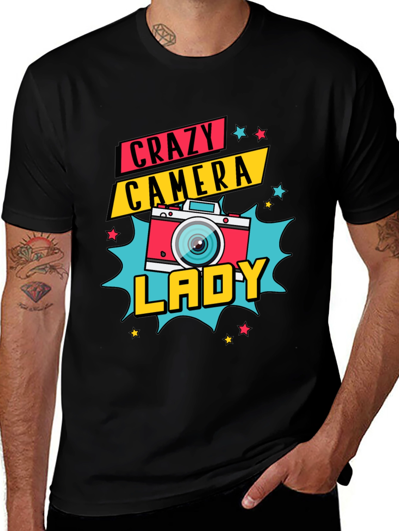Variant 19 of Crazy Camera Lady Graphic Tee