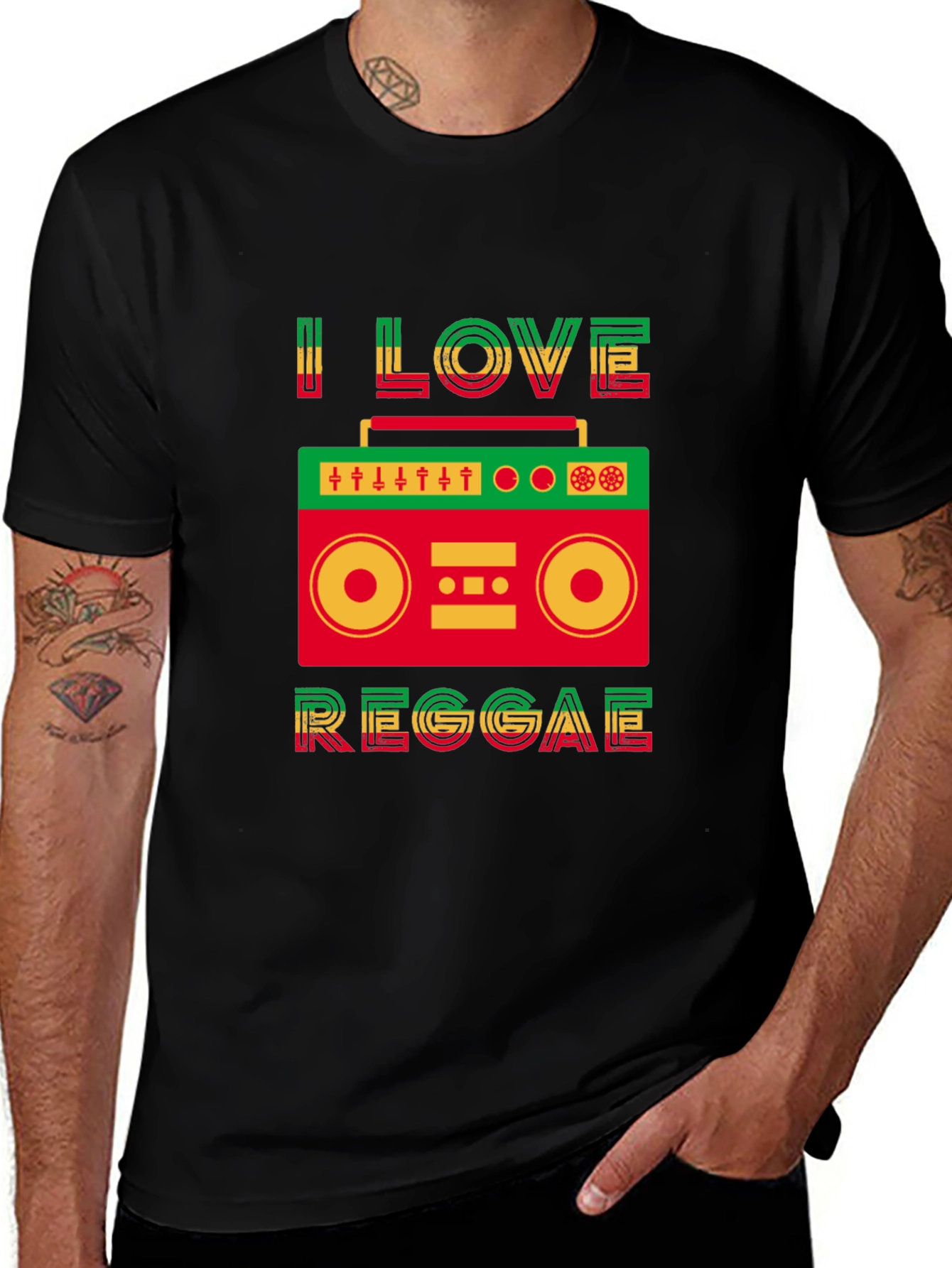 I Love Reggae Graphic Tee - Jamaican Music T-Shirt