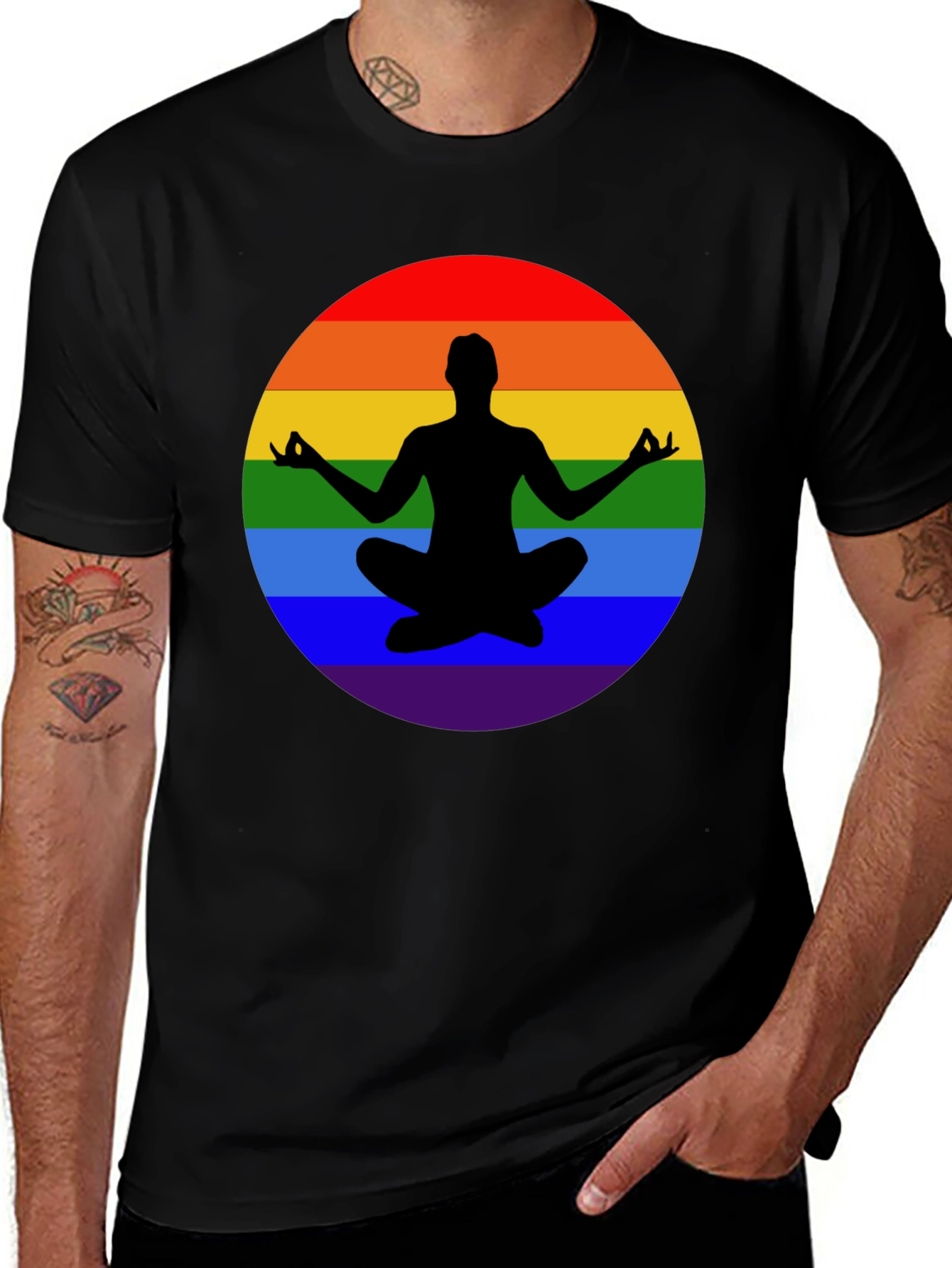 Variant 12 of Rainbow Yoga Meditation T-Shirt