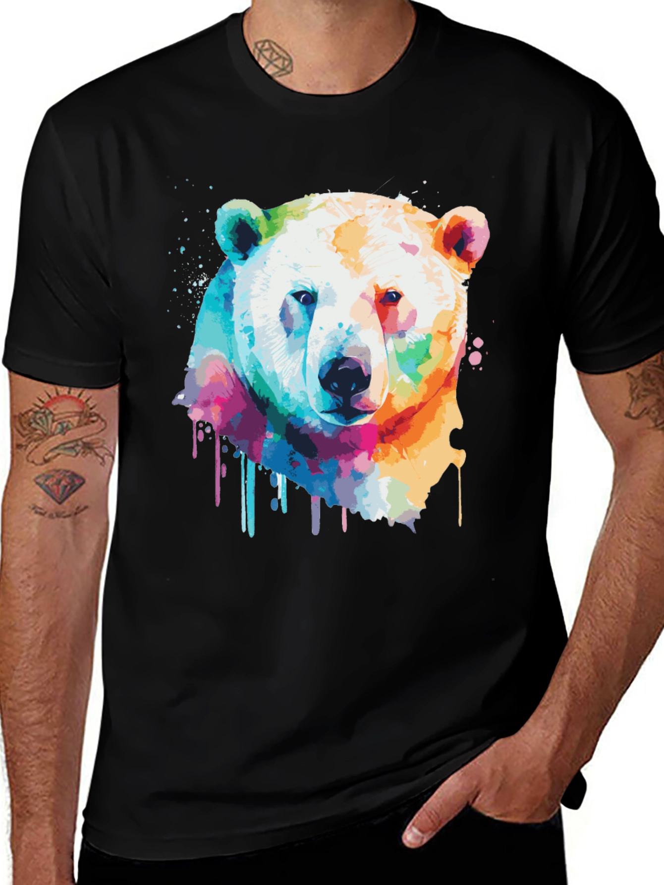Variant 15 of Watercolor Bear Graphic Tee - Unisex