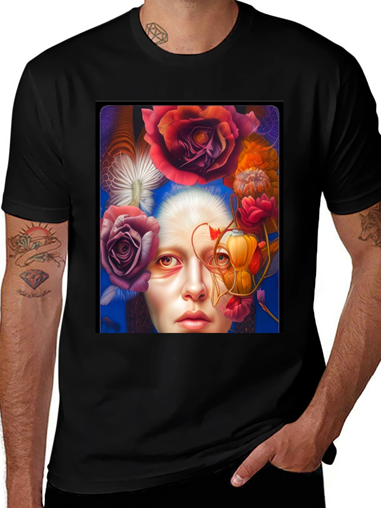 Variant 9 of Floral Woman Graphic Tee - Unique Design