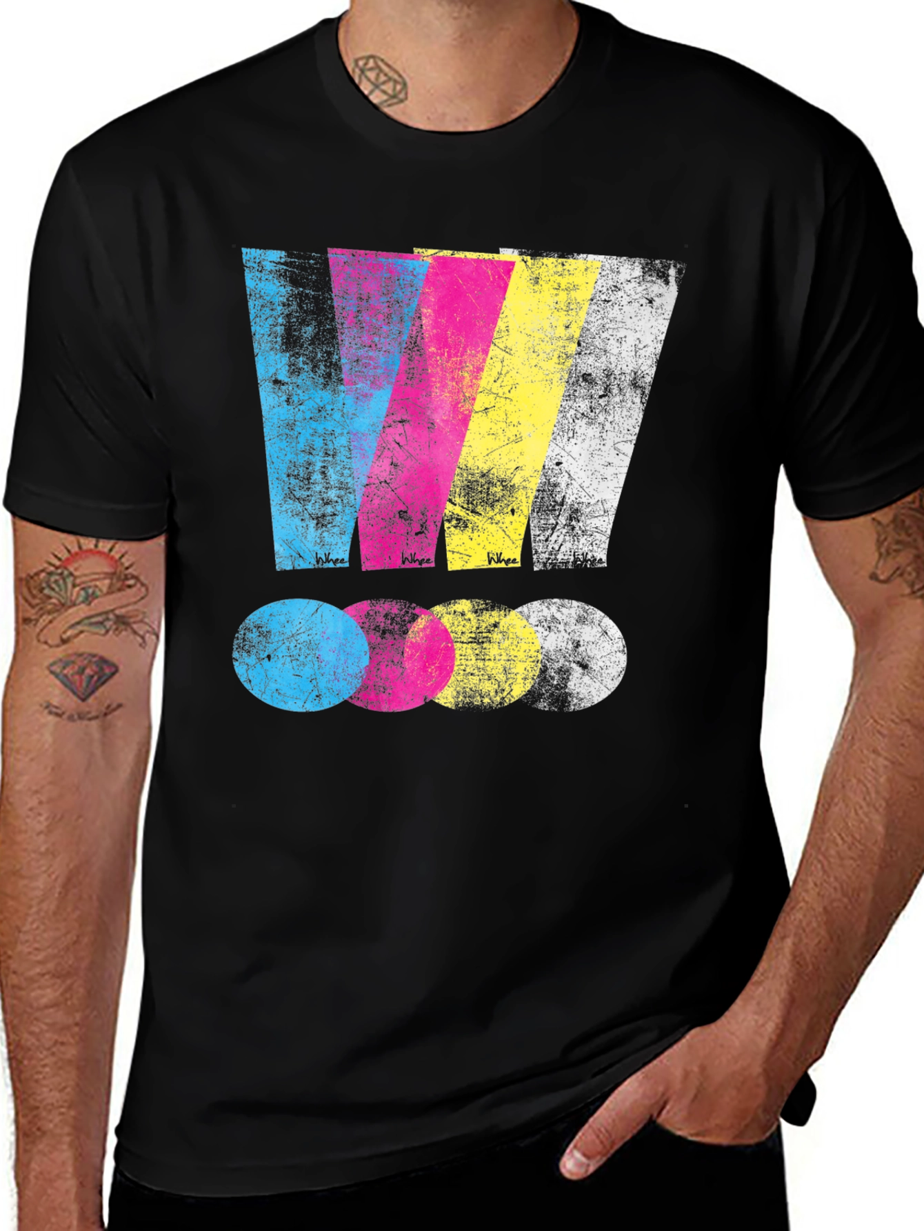 CMYK Graphic Print Black T-Shirt