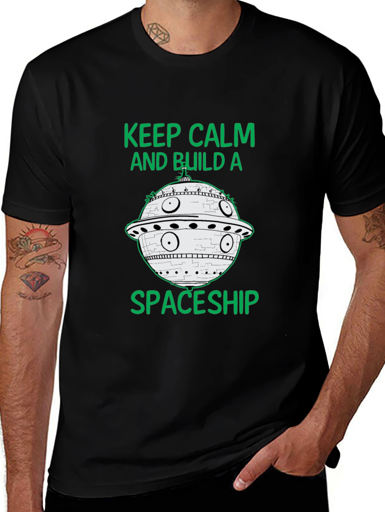 Variant 16 of Keep Calm and Build a Spaceship T-Shirt