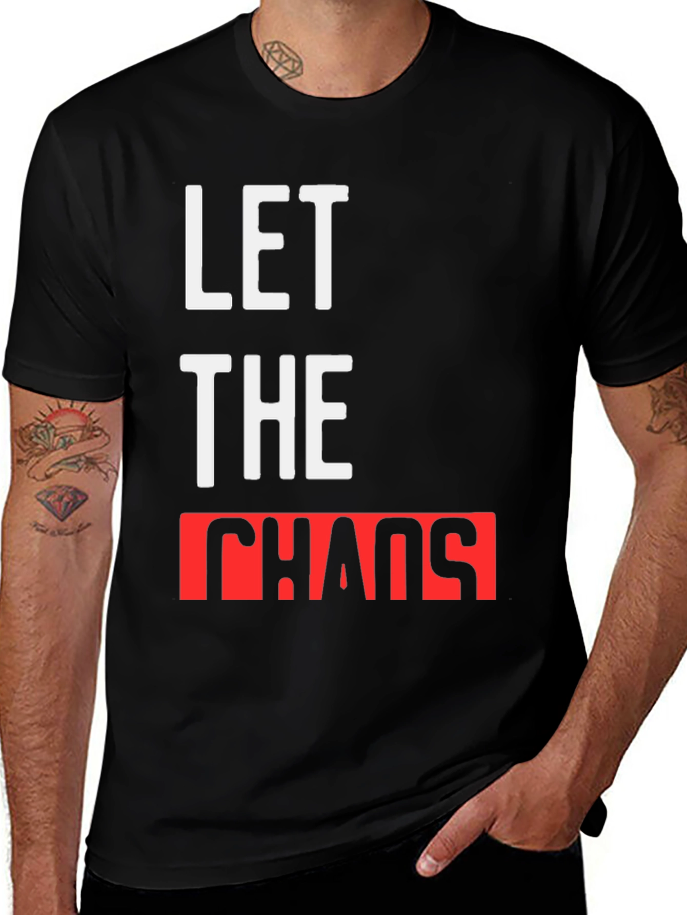 Variant 9 of Let The Chaos Reign Graphic Tee - Black