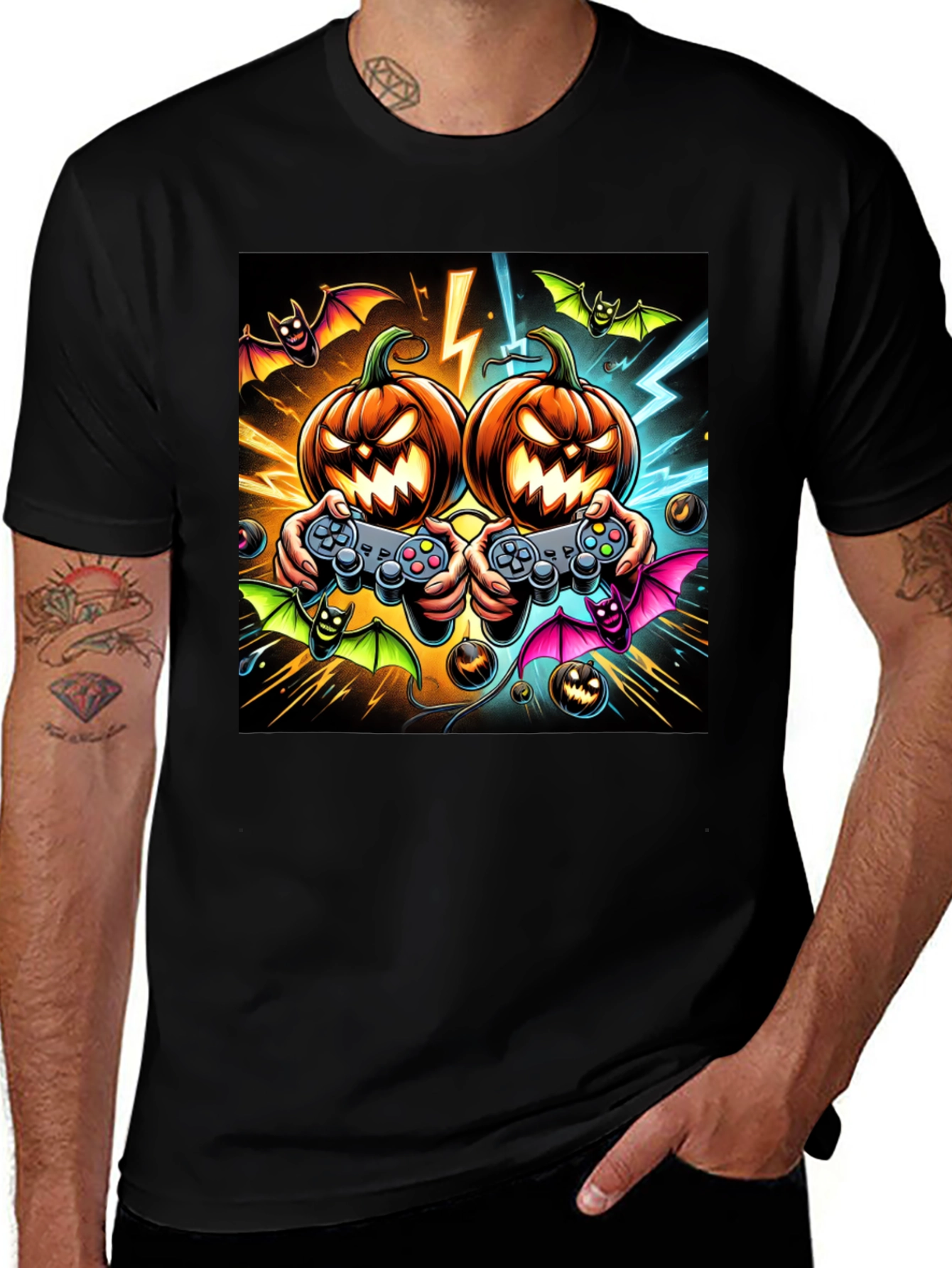 Halloween Gaming T-Shirt Pumpkin Game Controller