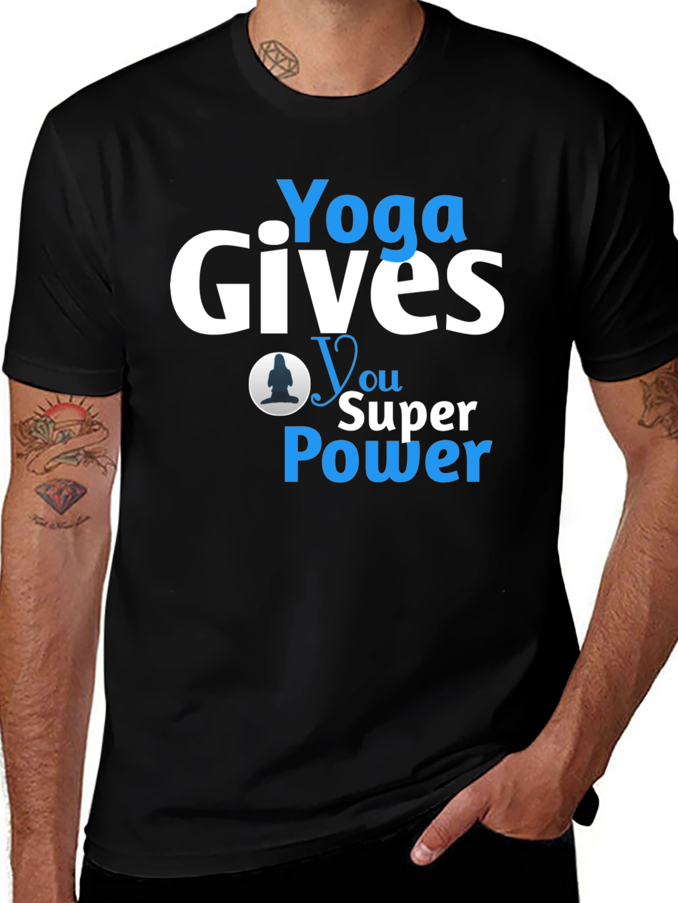 Variant 18 of Yoga Gives You Super Power Black T-Shirt