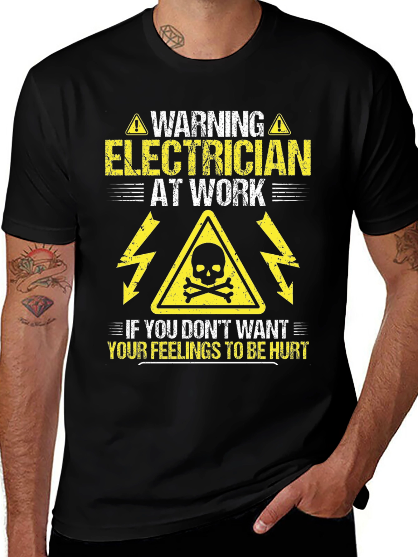 Variant 3 of Electrician Warning Graphic T-Shirt