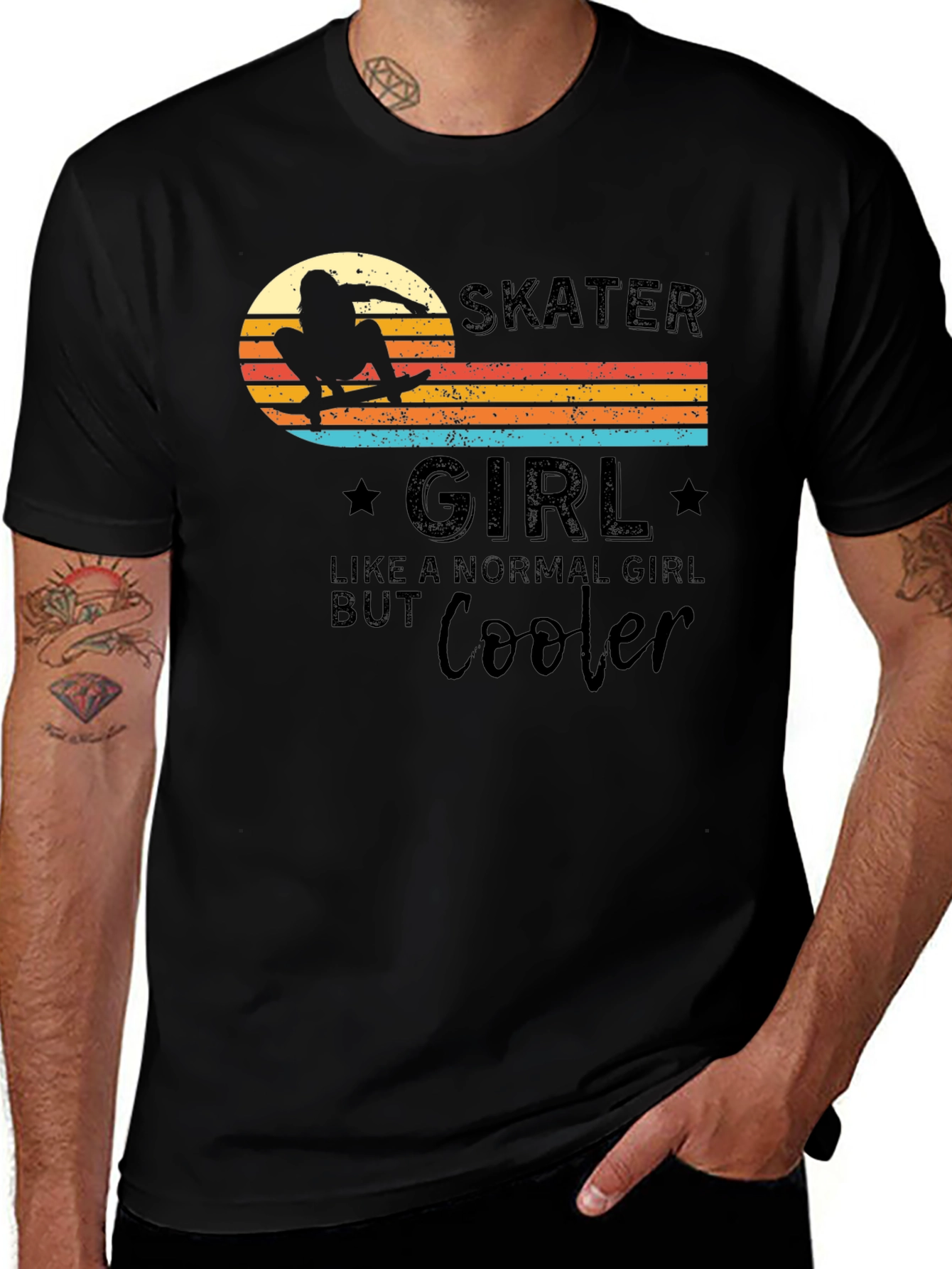 Variant 7 of Skater Girl T-Shirt - Retro Design, Cool Graphic Tee