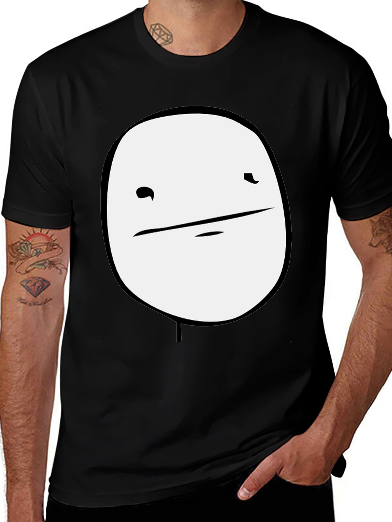 Variant 3 of Black Meme Face Graphic T-Shirt