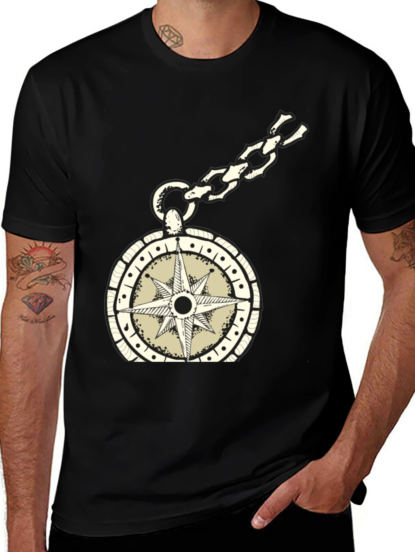Variant 25 of Compass Pendant Black T-Shirt