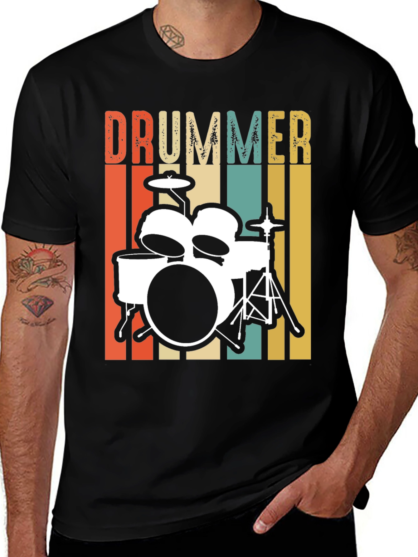 Variant 25 of Retro Drummer T-Shirt