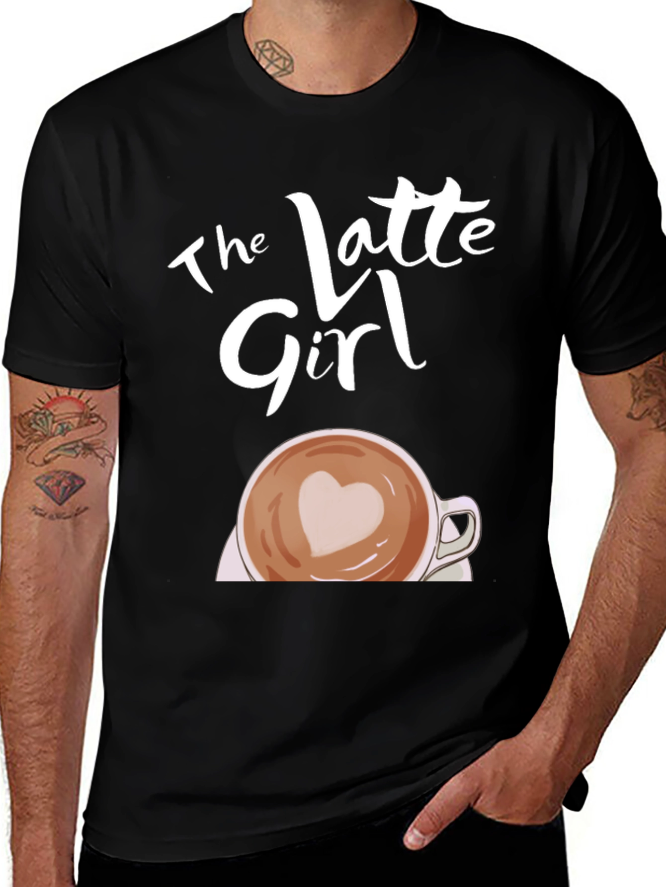 Variant 4 of The Latte Girl T-Shirt - Coffee Lover Tee
