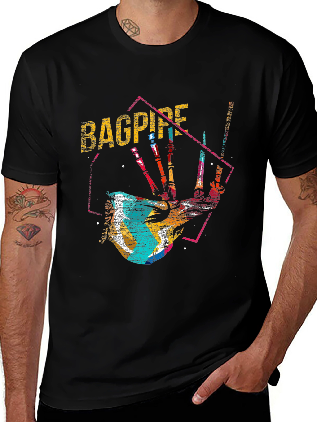Variant 21 of Bagpipe Graphic T-Shirt - Unique Music Tee
