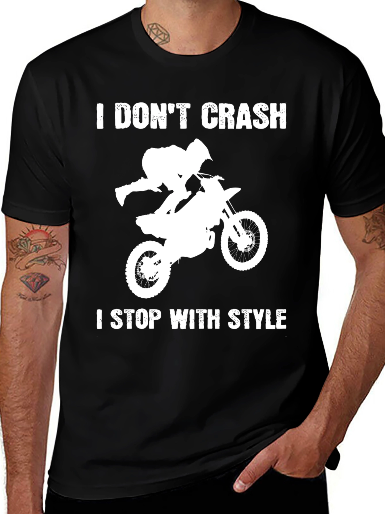Variant 26 of I Don't Crash T-Shirt, Motorcycle Style