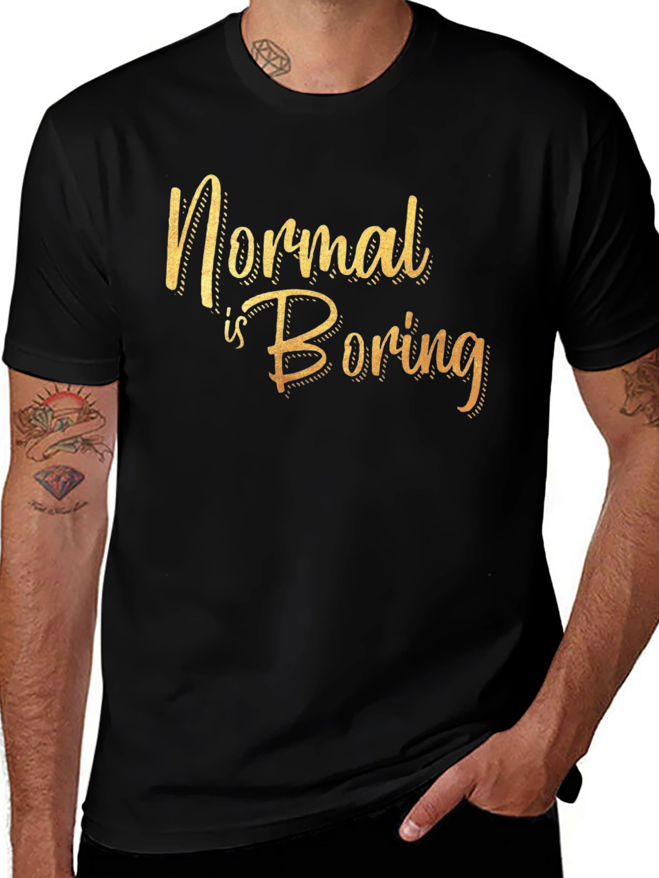 Variant 29 of Normal is Boring Graphic Tee - Black