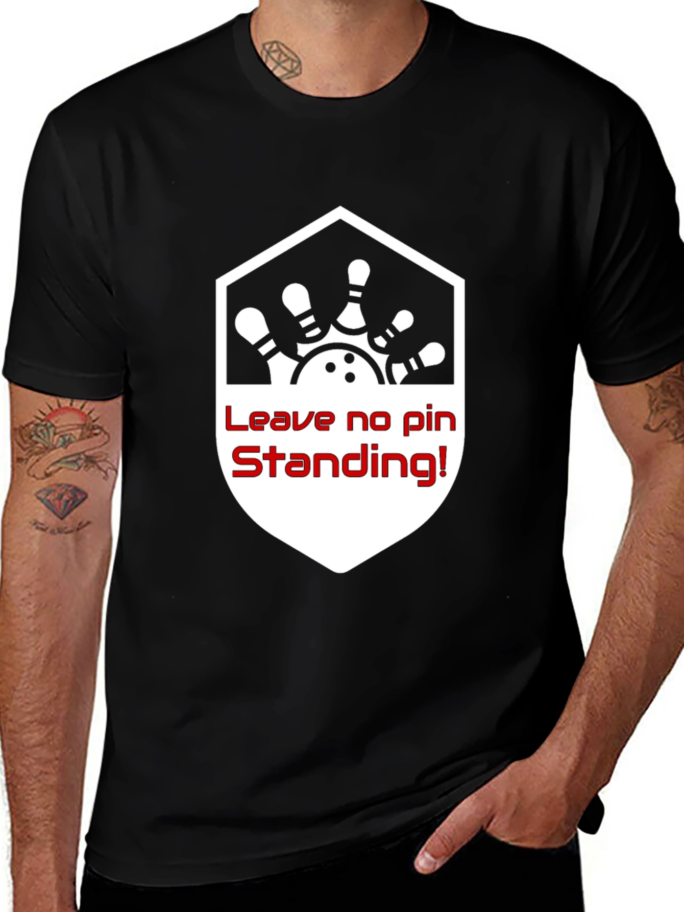 Variant 19 of Bowling T-Shirt - Leave No Pin Standing!