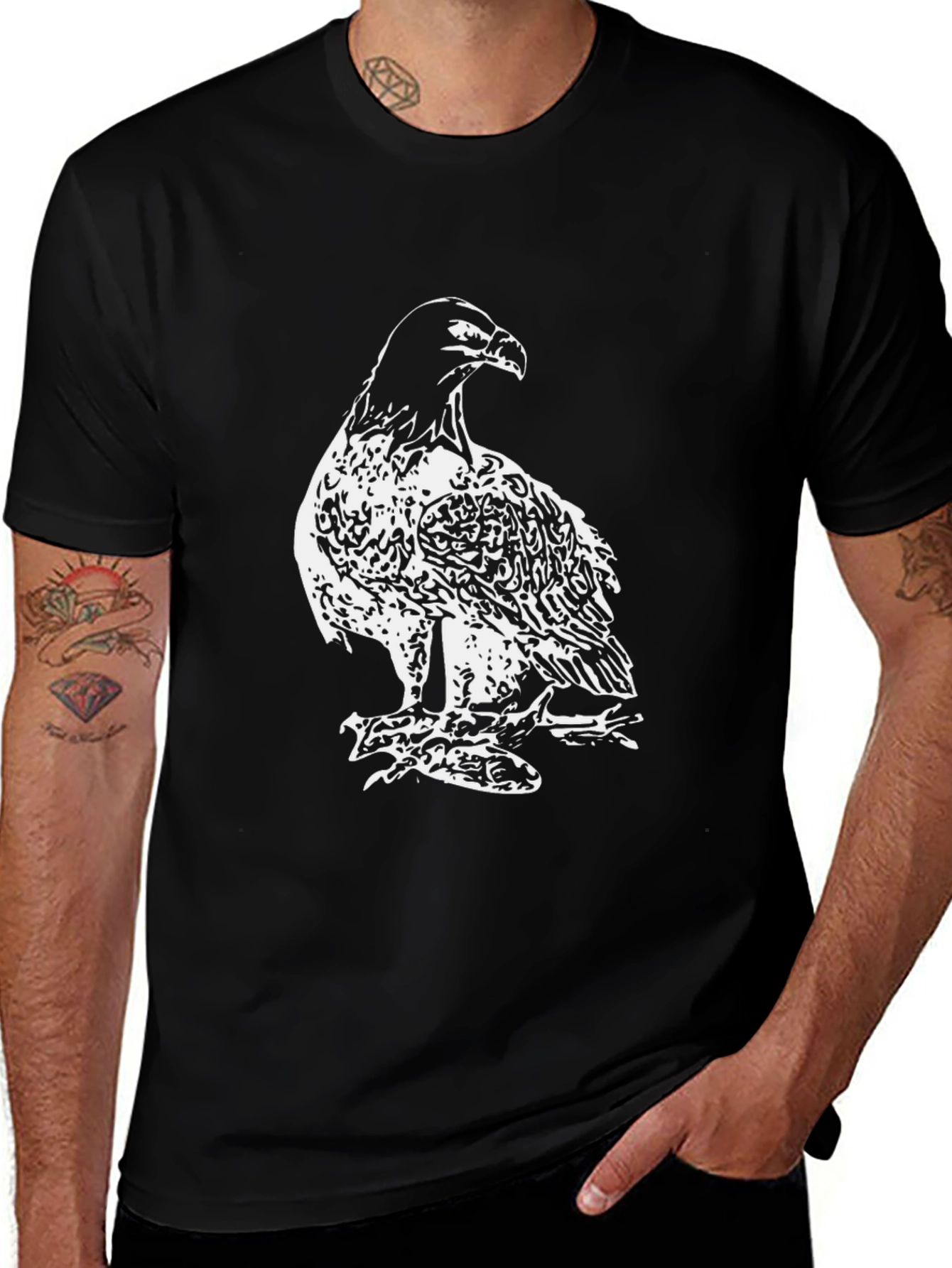 Variant 12 of Black Eagle Graphic Tee - Men's Fashion