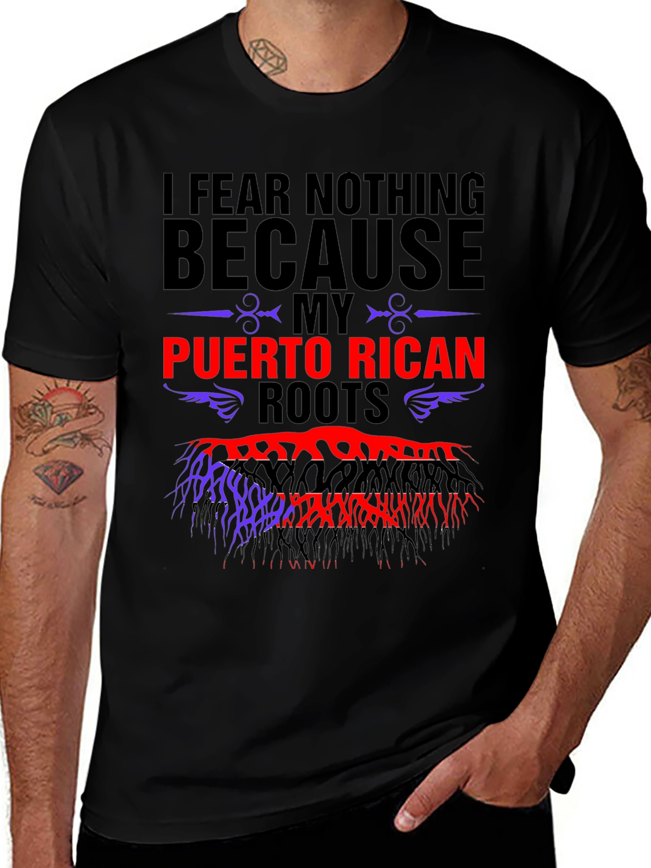 Variant 18 of Puerto Rican Roots T-Shirt - I Fear Nothing
