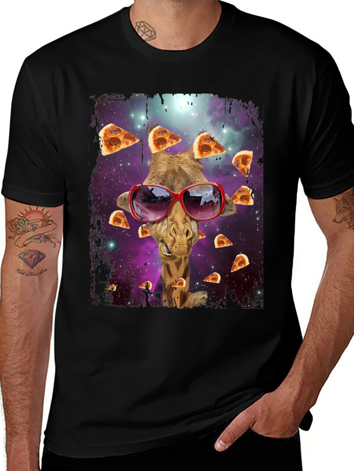 Variant 30 of Giraffe Pizza Galaxy T-Shirt