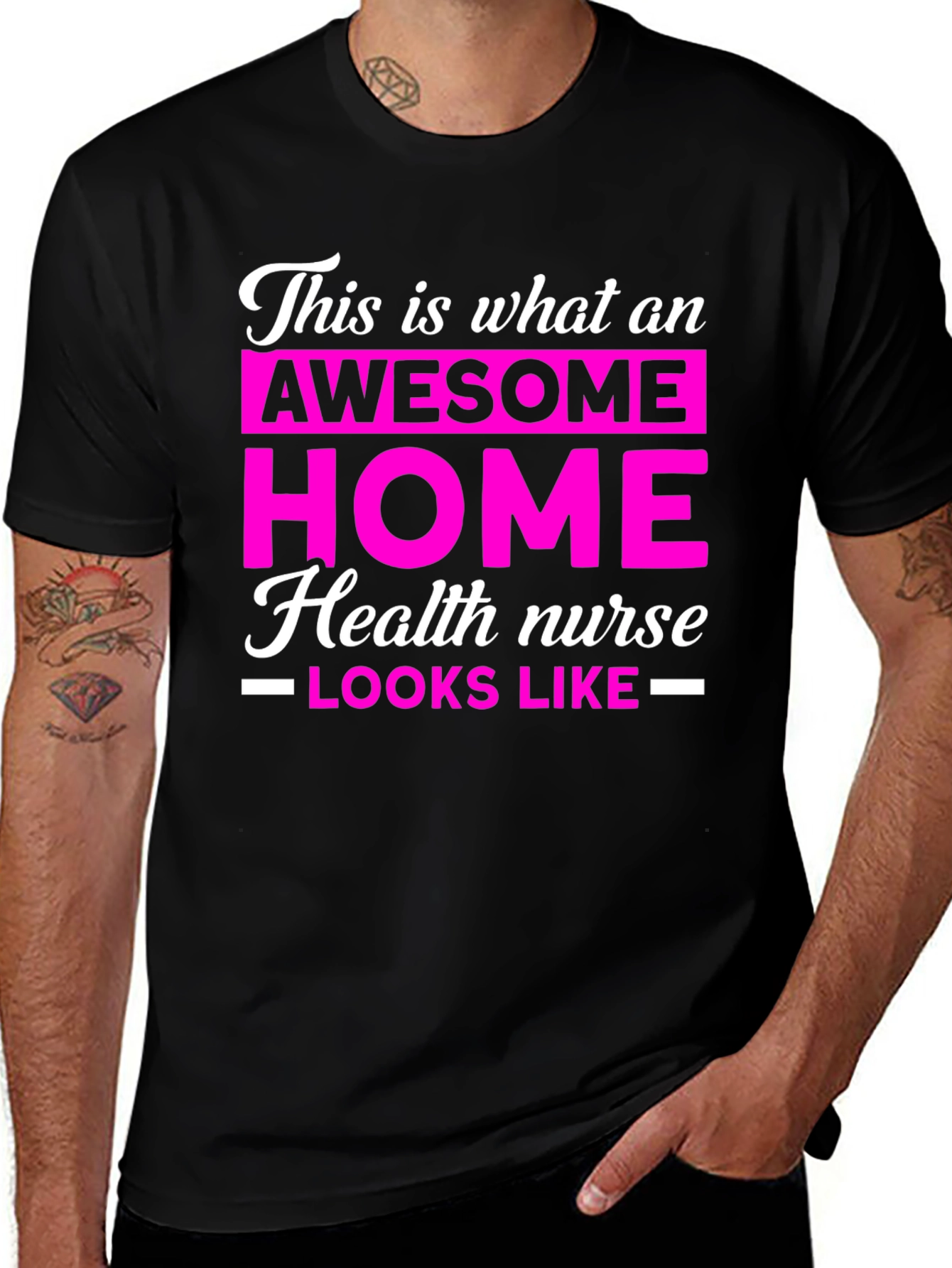 Variant 17 of Awesome Home Health Nurse T-Shirt