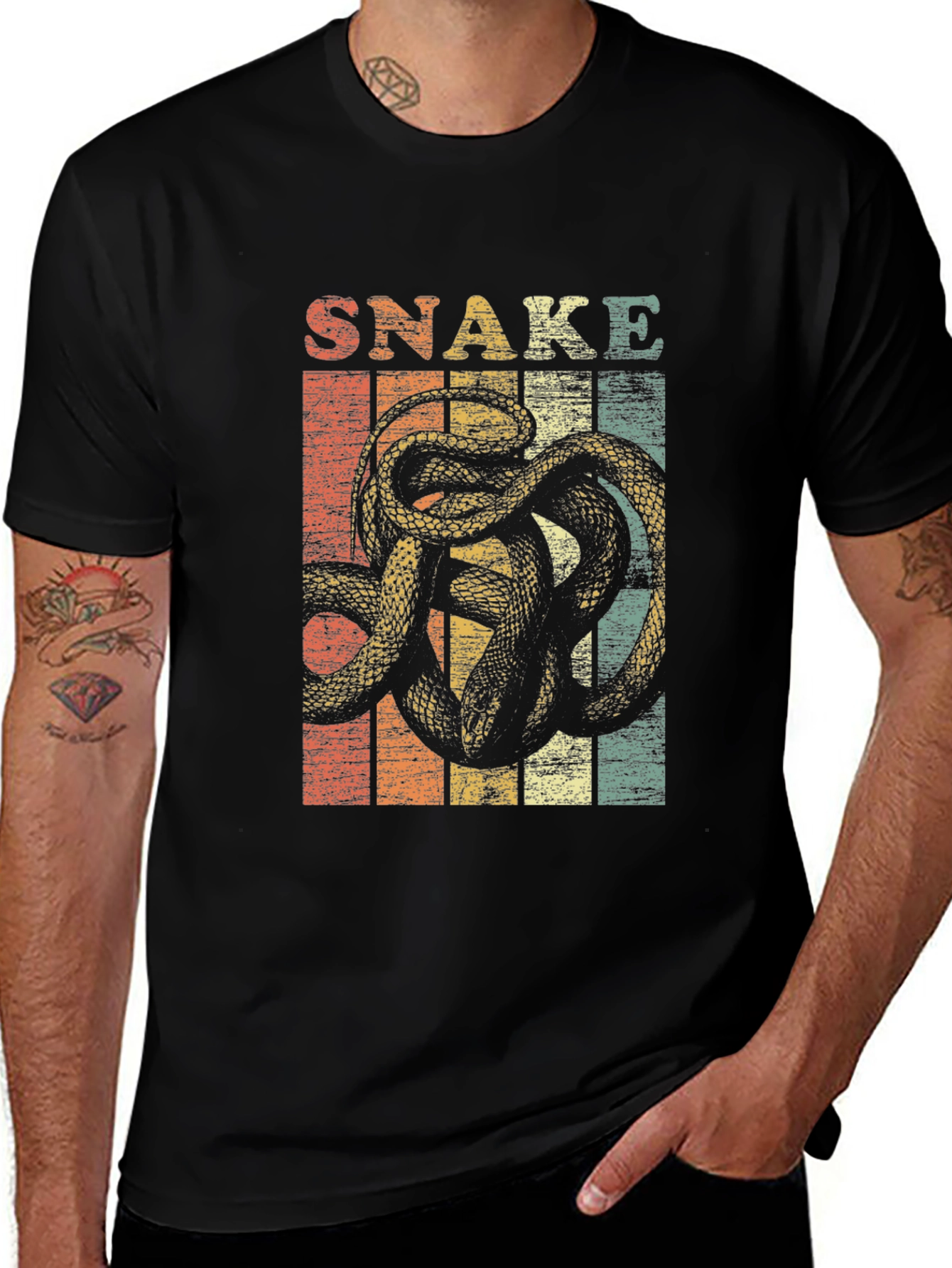 Variant 9 of Retro Snake Graphic T-Shirt - Unisex Casual Tee