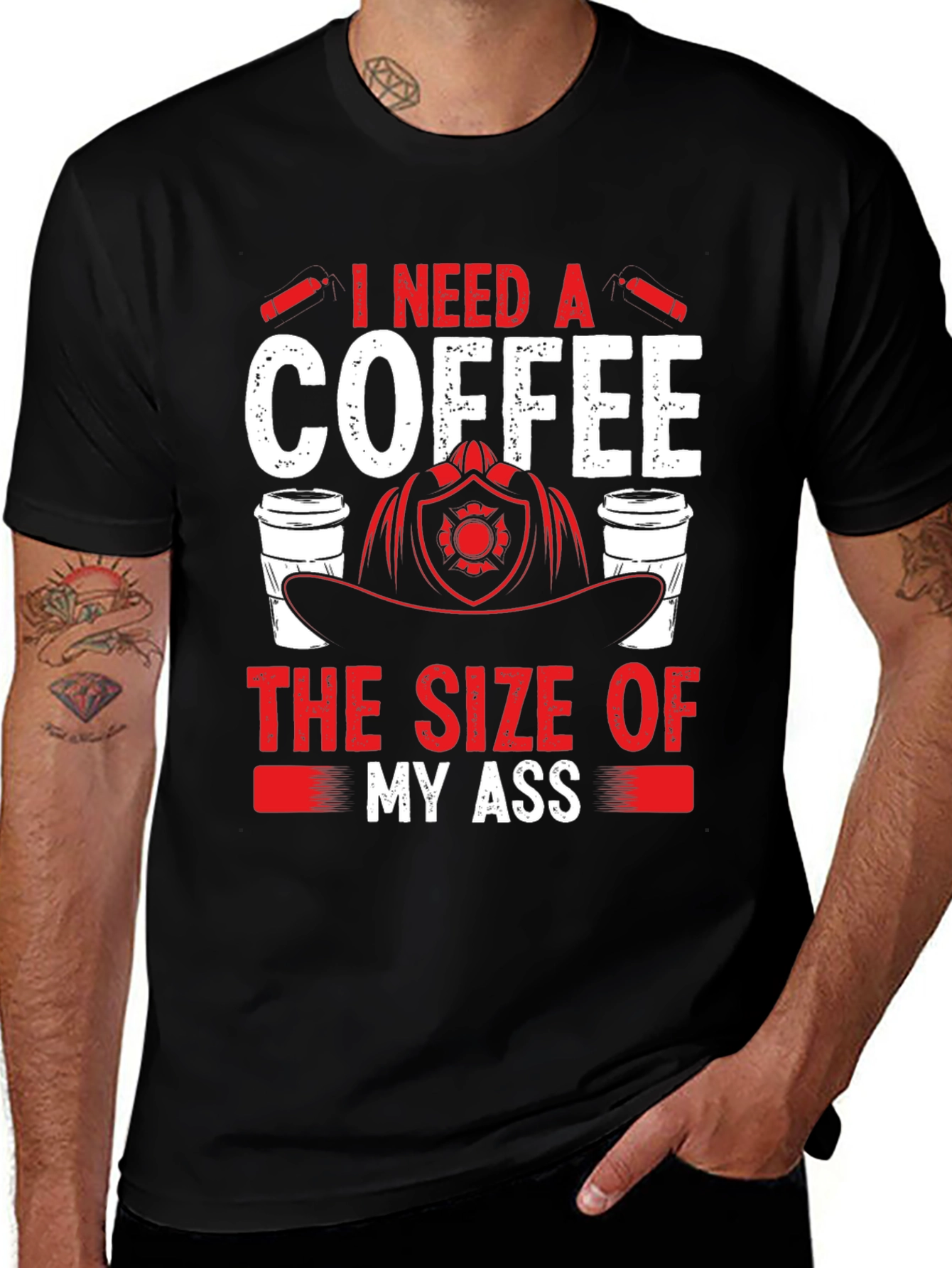 Variant 23 of Funny Firefighter Coffee T-Shirt