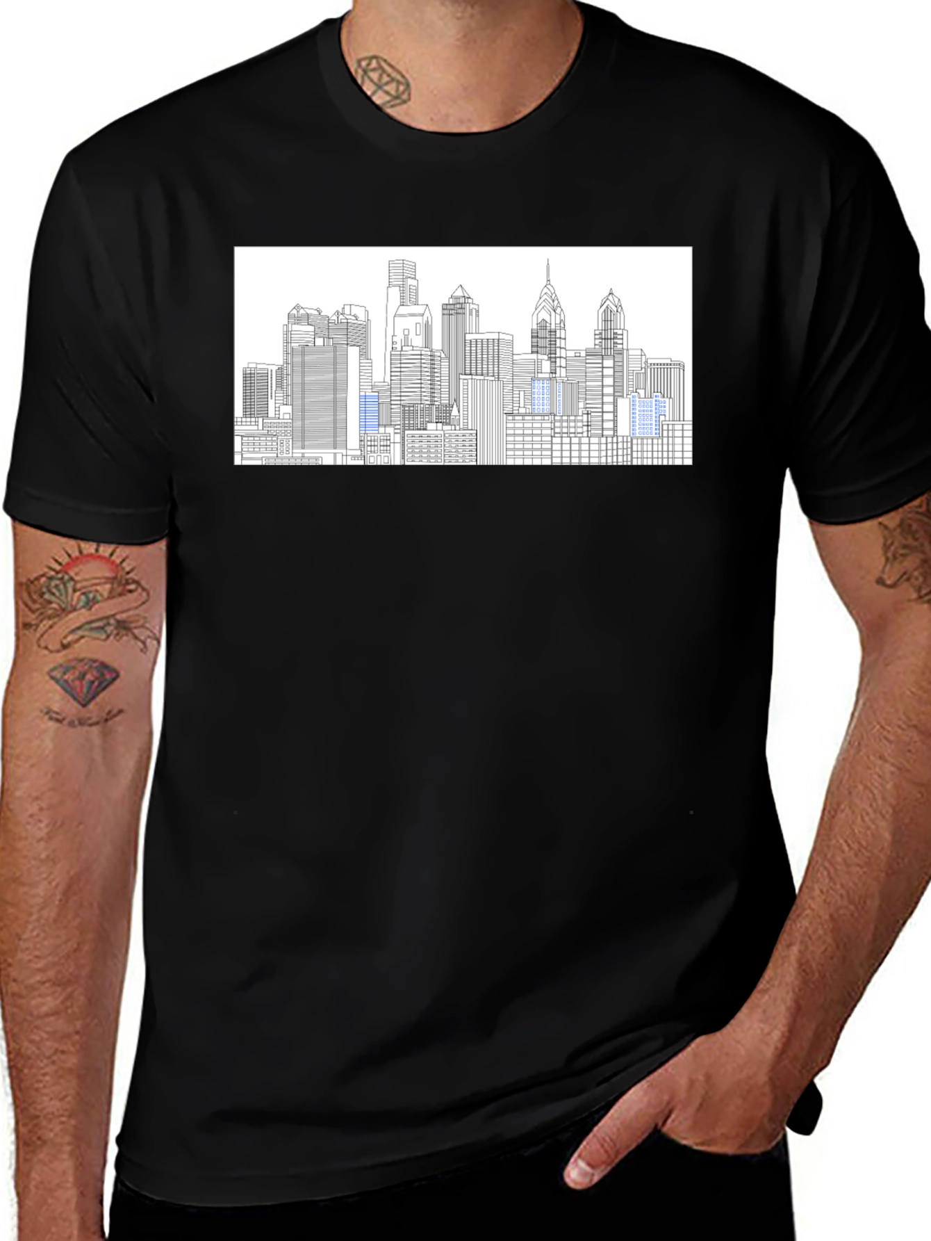 Variant 16 of City Skyline Graphic Tee - Modern Philadelphia Shirt