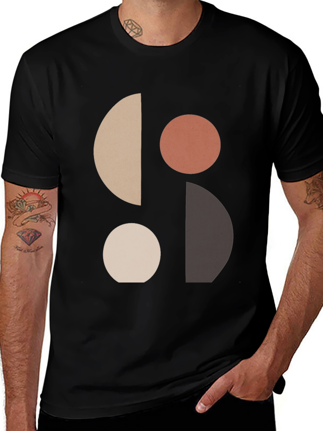 Variant 9 of Abstract Geometric Graphic Black T-Shirt