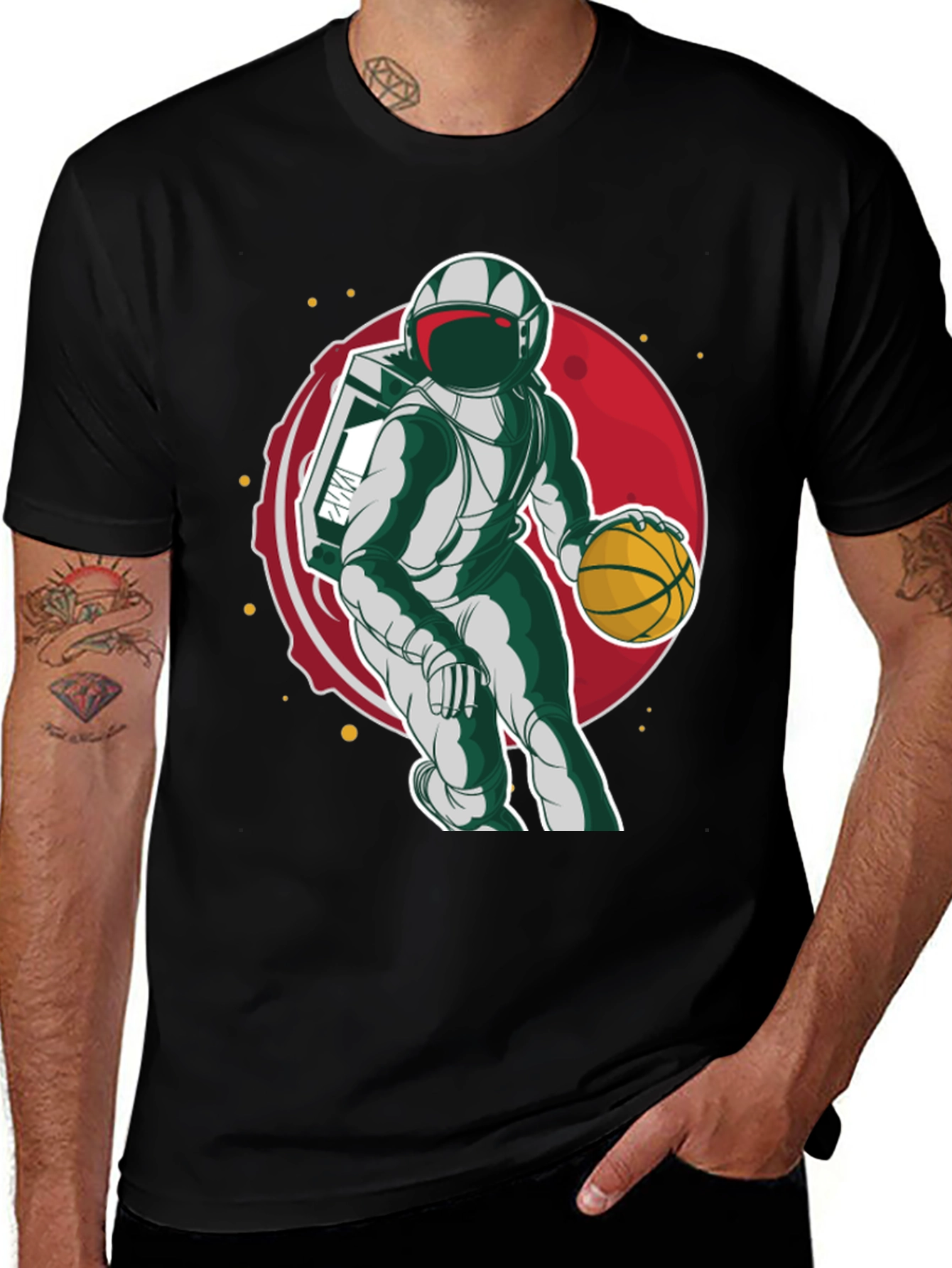 Variant 8 of Astronaut Basketball T-Shirt