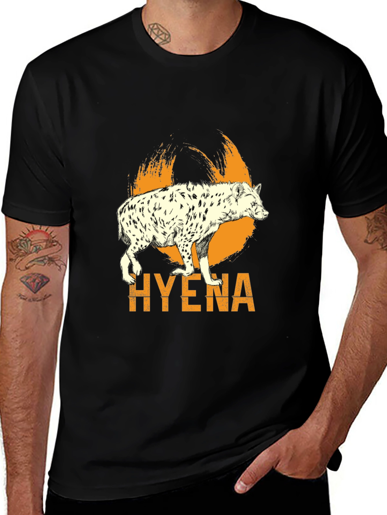 Variant 3 of Hyena Graphic Print Men's Black T-Shirt