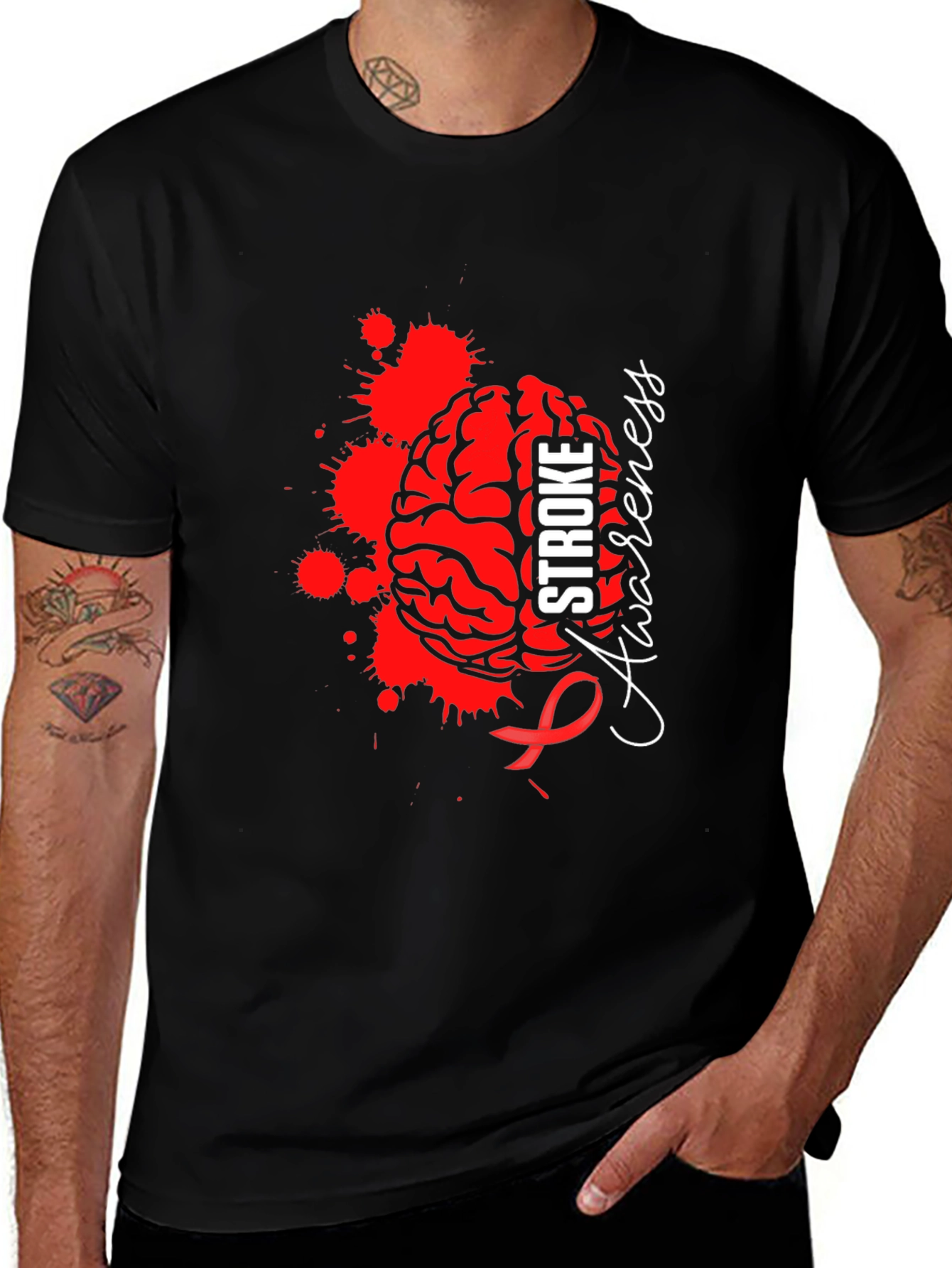 Stroke Awareness T-Shirt - Brain Design