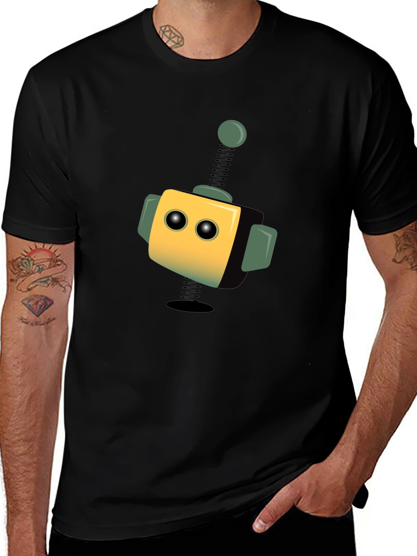 Variant 18 of Robot Graphic Black T-Shirt