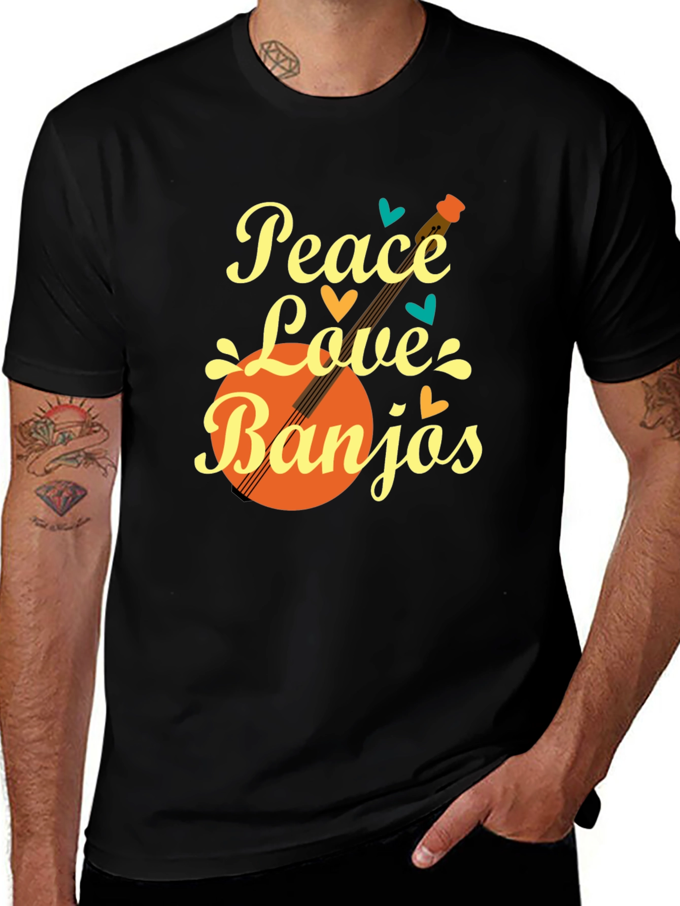 Variant 30 of Peace Love Banjos Graphic Tee - Unisex