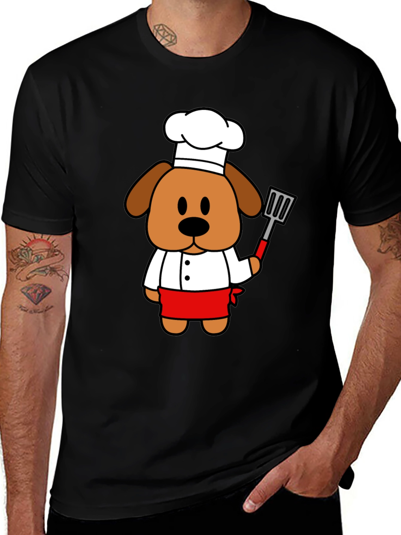 Variant 19 of Chef Dog Graphic T-Shirt - Cute Cook Cartoon Tee