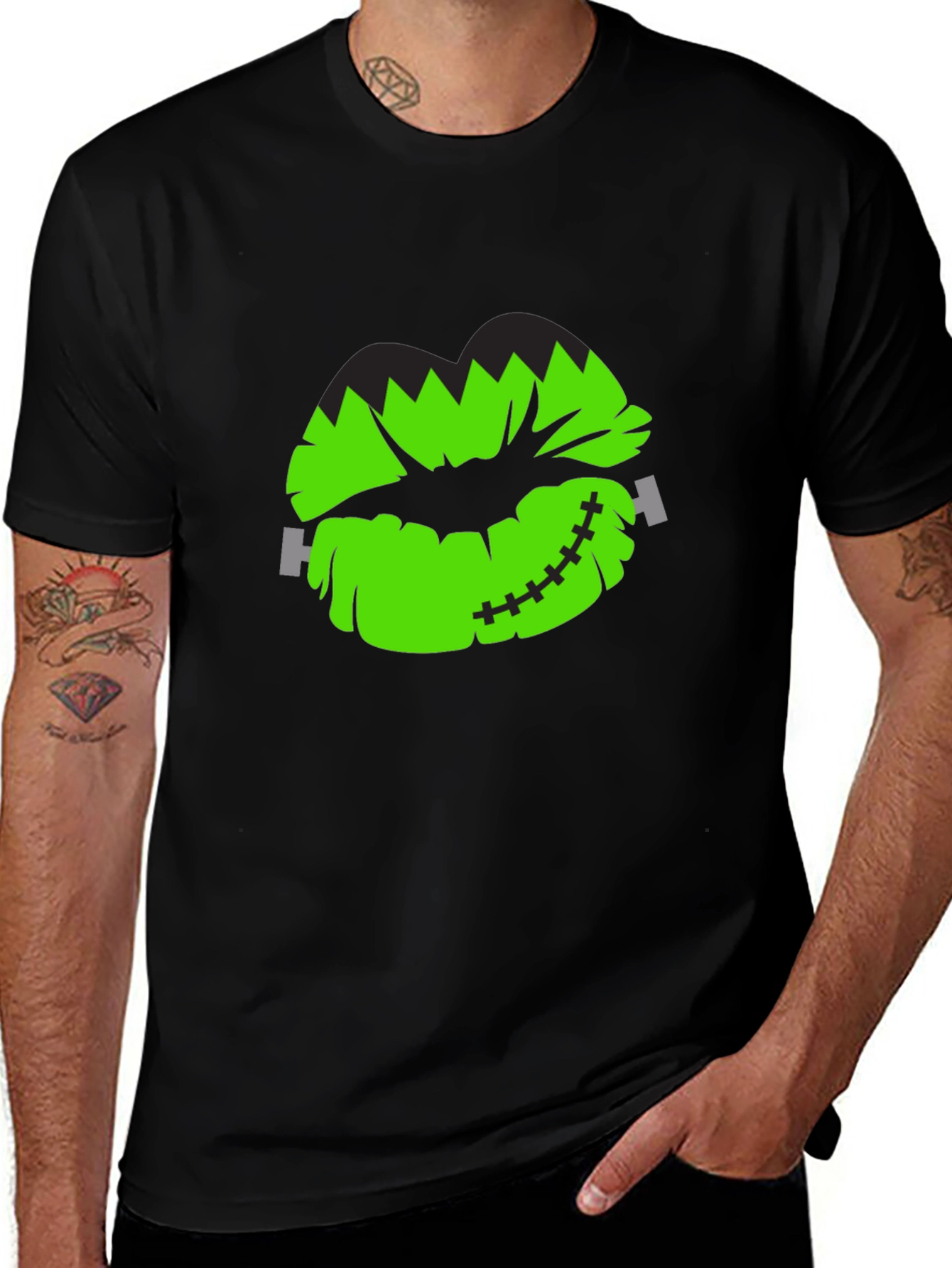 Frankenstein Lips Halloween T-Shirt