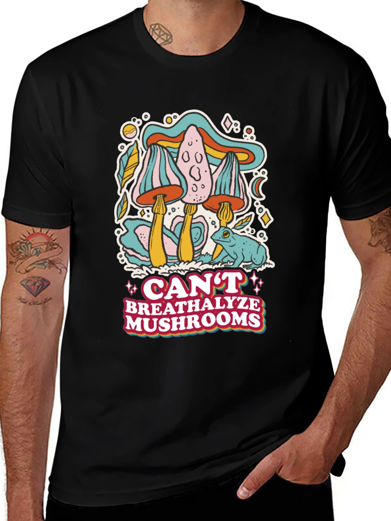 Variant 18 of Can't Breathalyze Mushrooms Graphic Tee