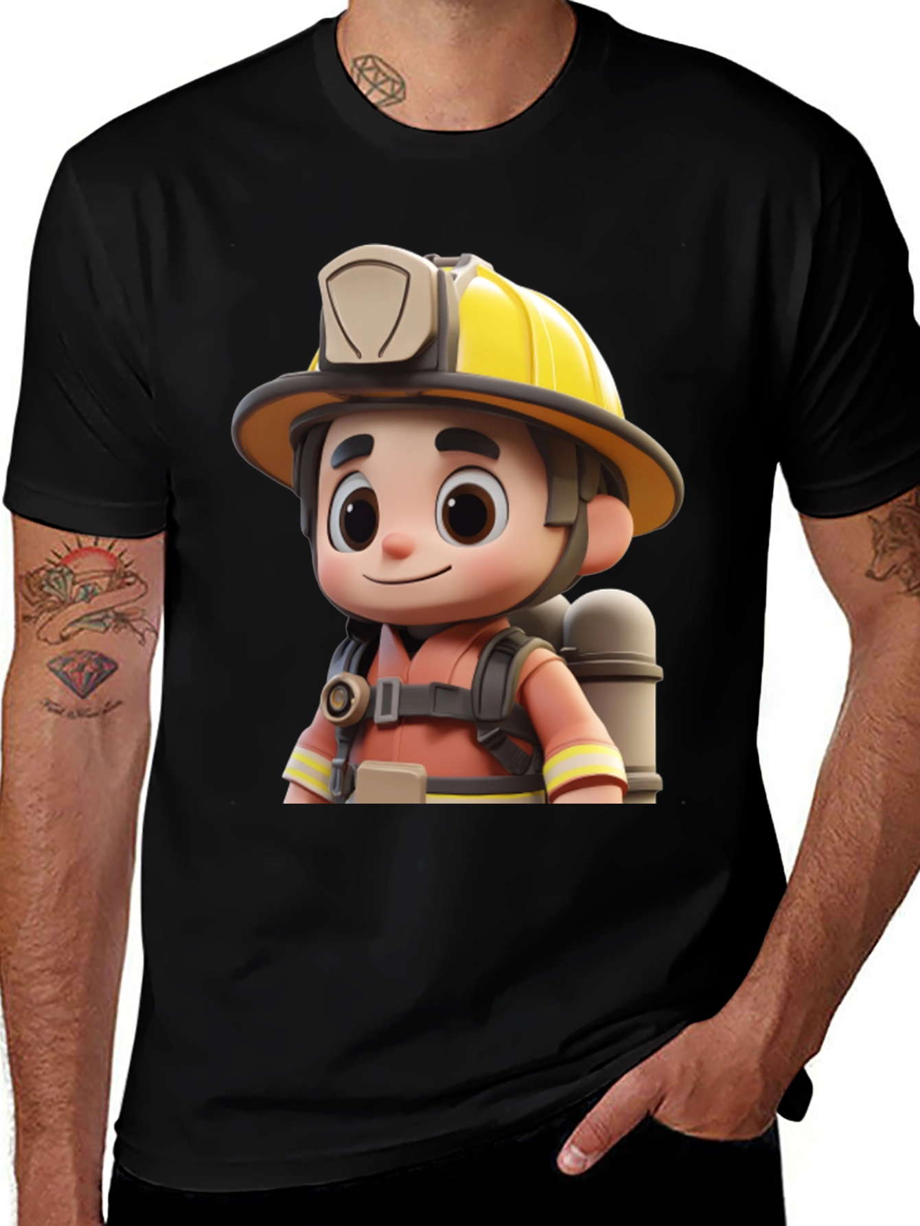 Variant 23 of Cartoon Fireman T-Shirt