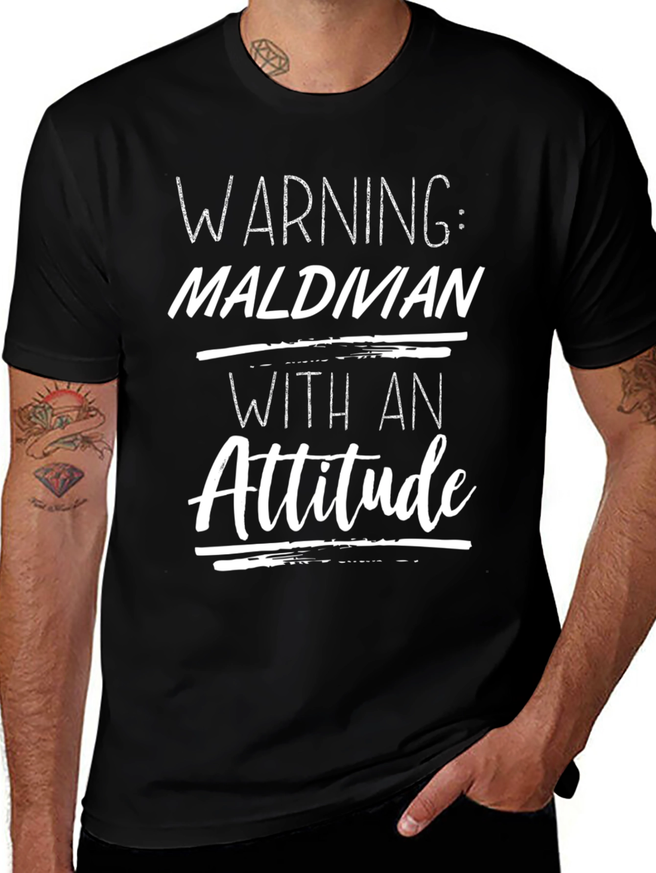 Variant 15 of Warning: Maldivian With An Attitude T-Shirt
