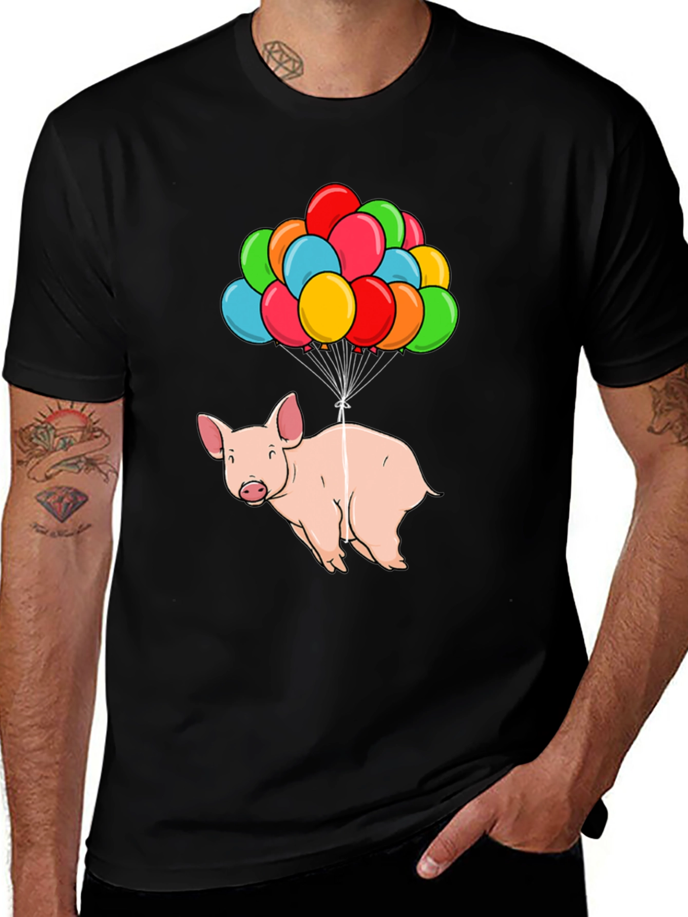Variant 18 of Flying Pig T-Shirt - Balloon Animal Graphic Tee