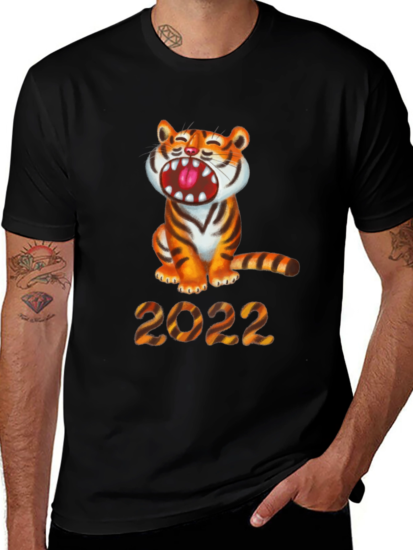 Variant 24 of Tiger 2022 Graphic Tee - Black