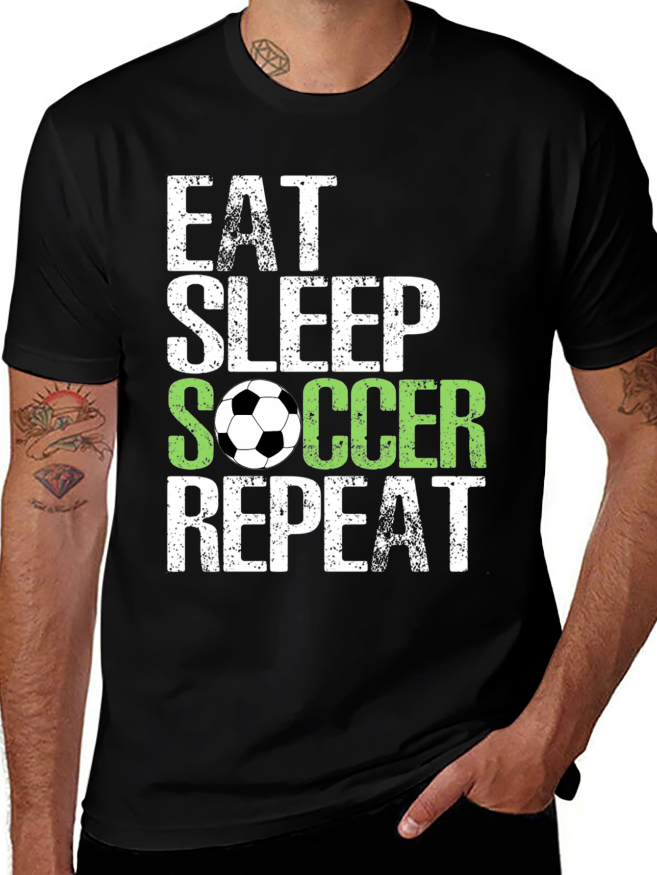 Variant 28 of Eat Sleep Soccer Repeat T-Shirt